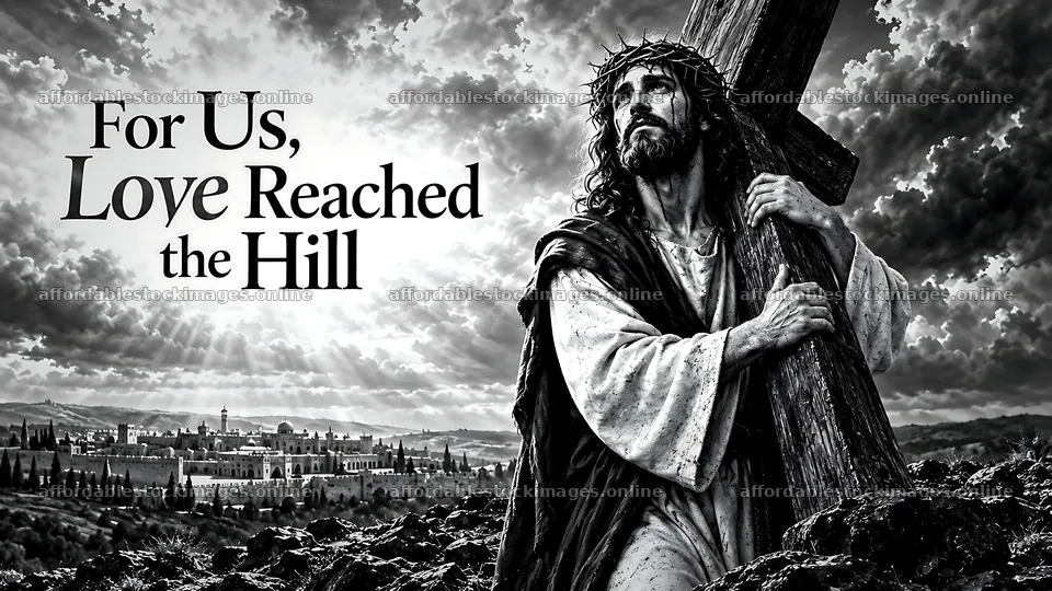 For us love reached the hill in a dramatic black and white scene – stock images 10580x5954