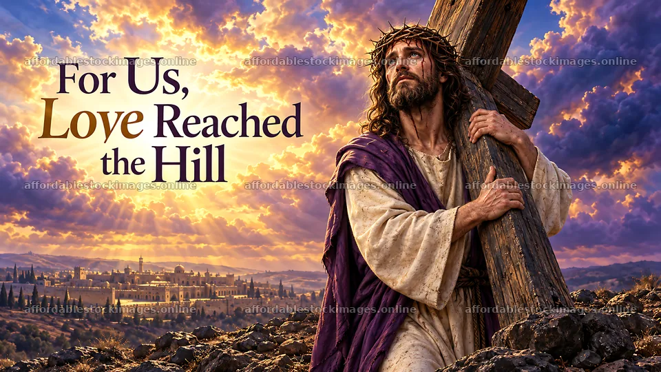 For us, love reached the hill – stock images 10580x5954