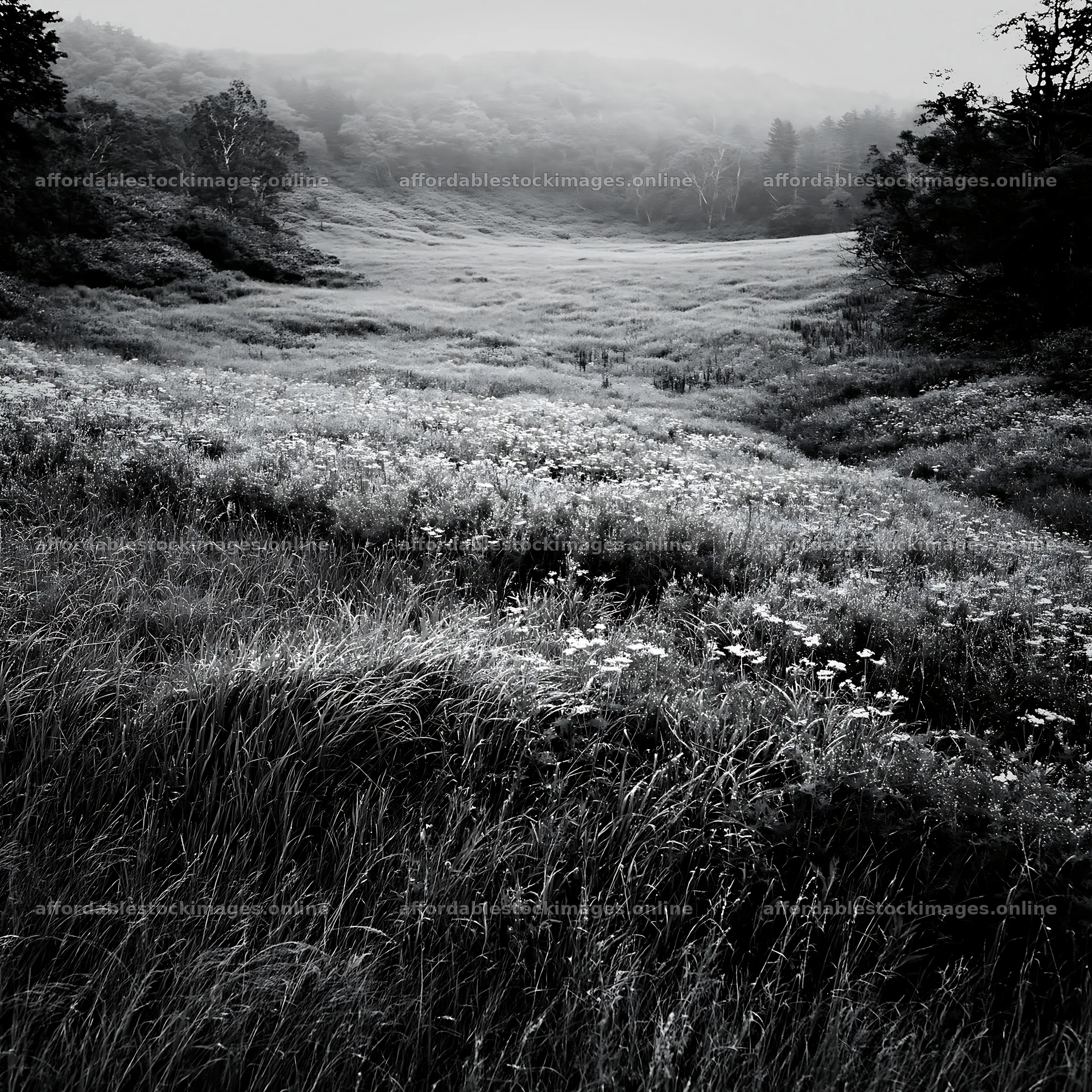 Expansive meadow in Hokkaido with dewdrops at sunrise – stock images 7938x7938