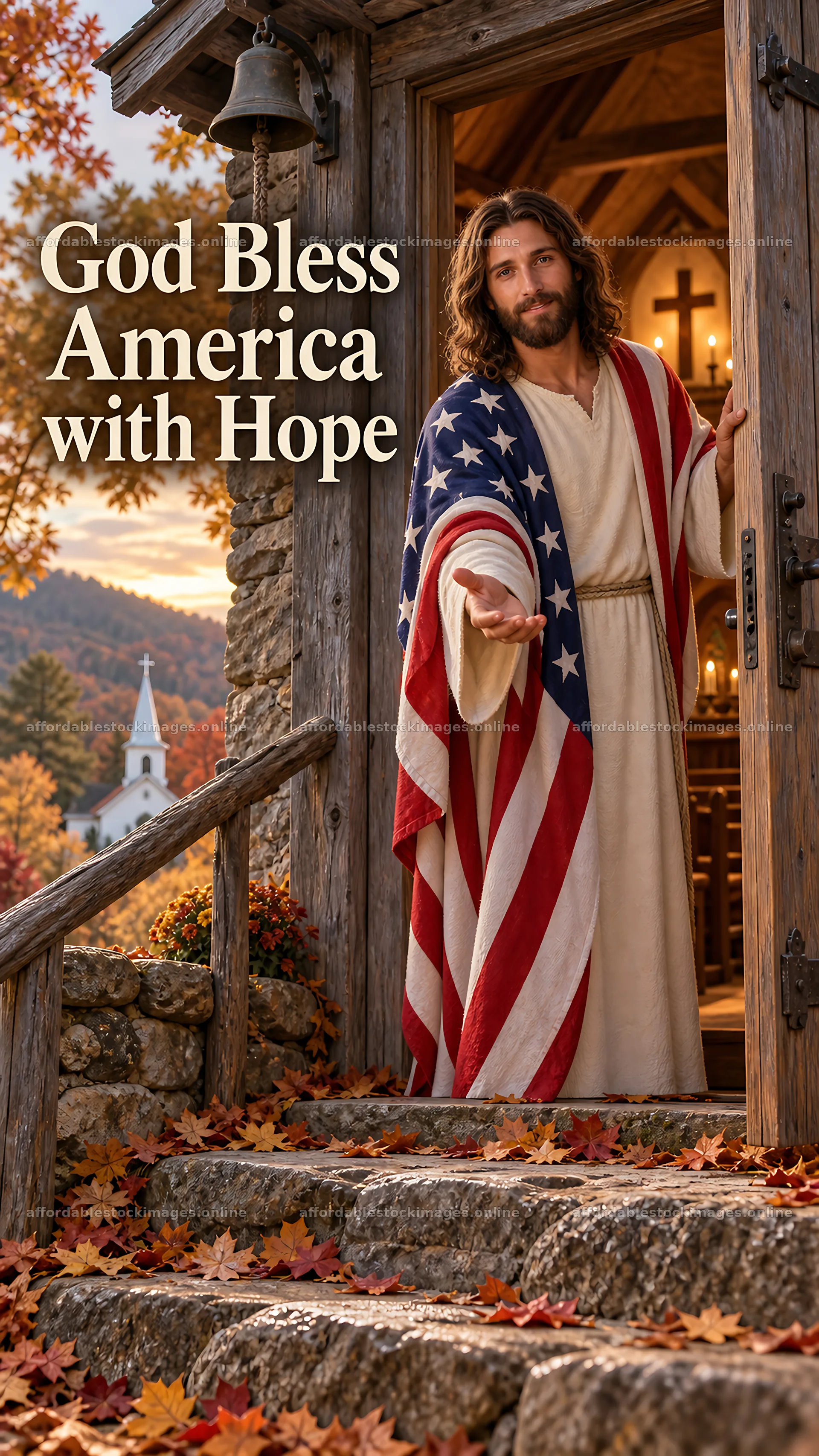 Jesus Christ welcoming with hope and compassion – stock images 5811x10326