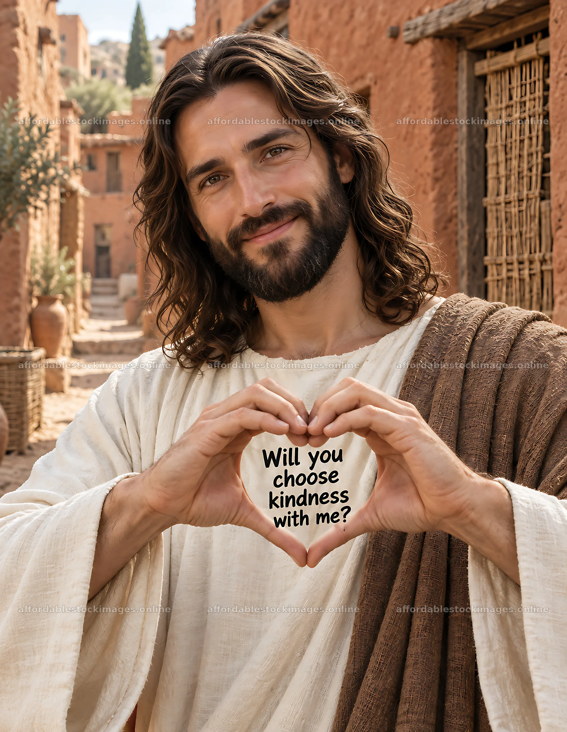 Will you choose kindness in the Red Clay Village – stock images 6986x9018