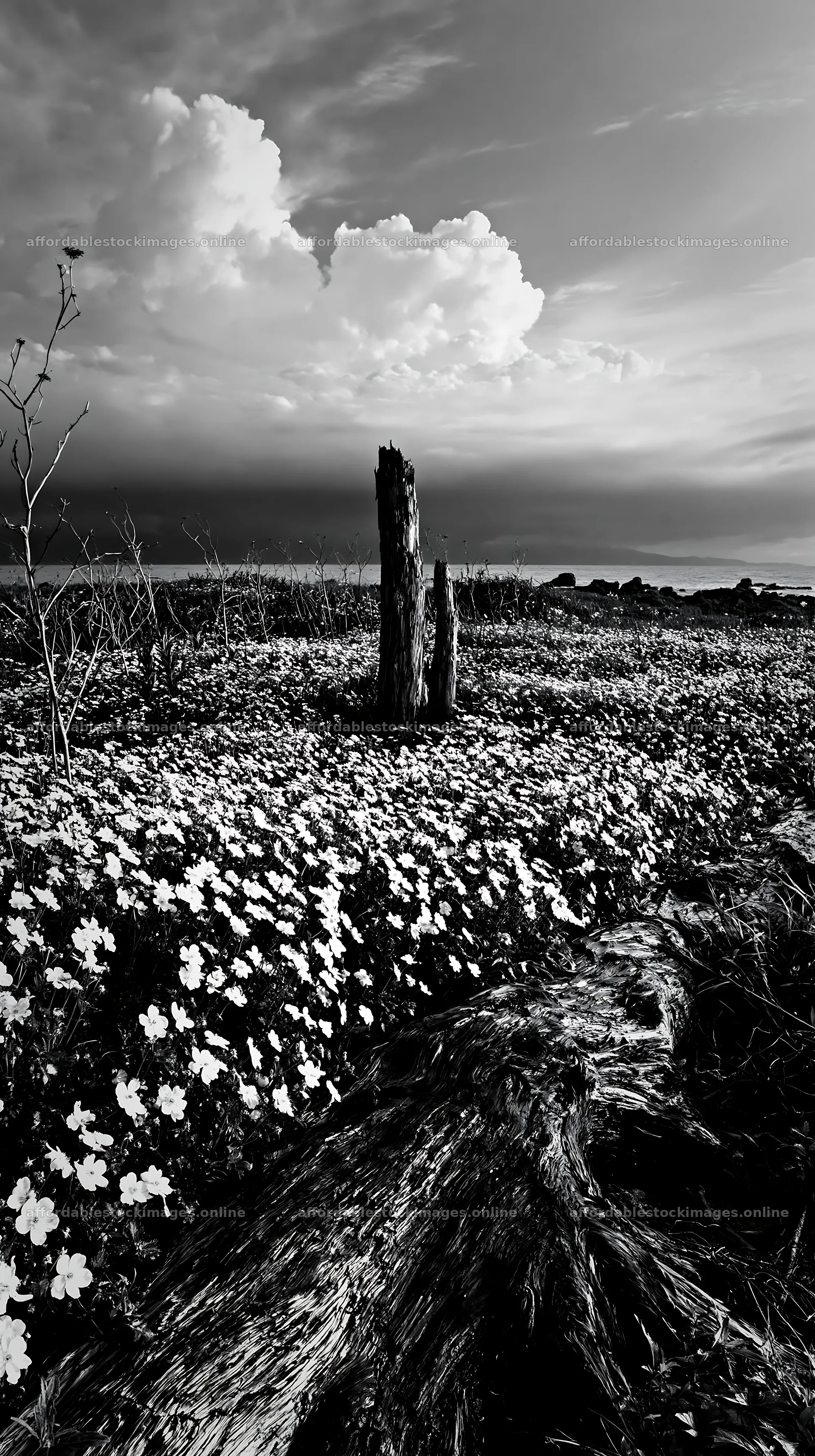 Ishikawa coastal meadow storm washed driftwood on the shore – stock images 5938x10608