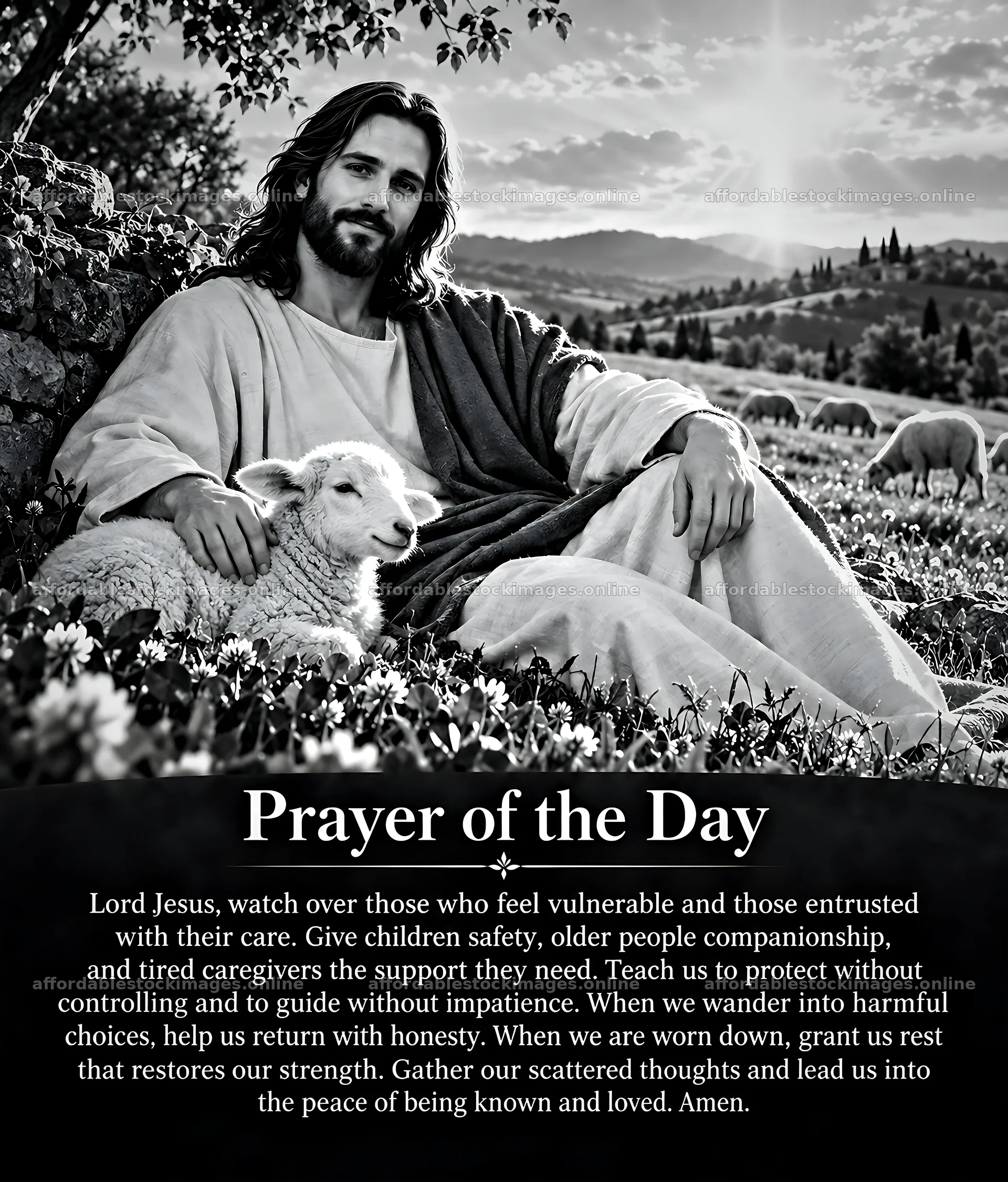 Rest in the Shepherd s Field – stock images 7330x8596