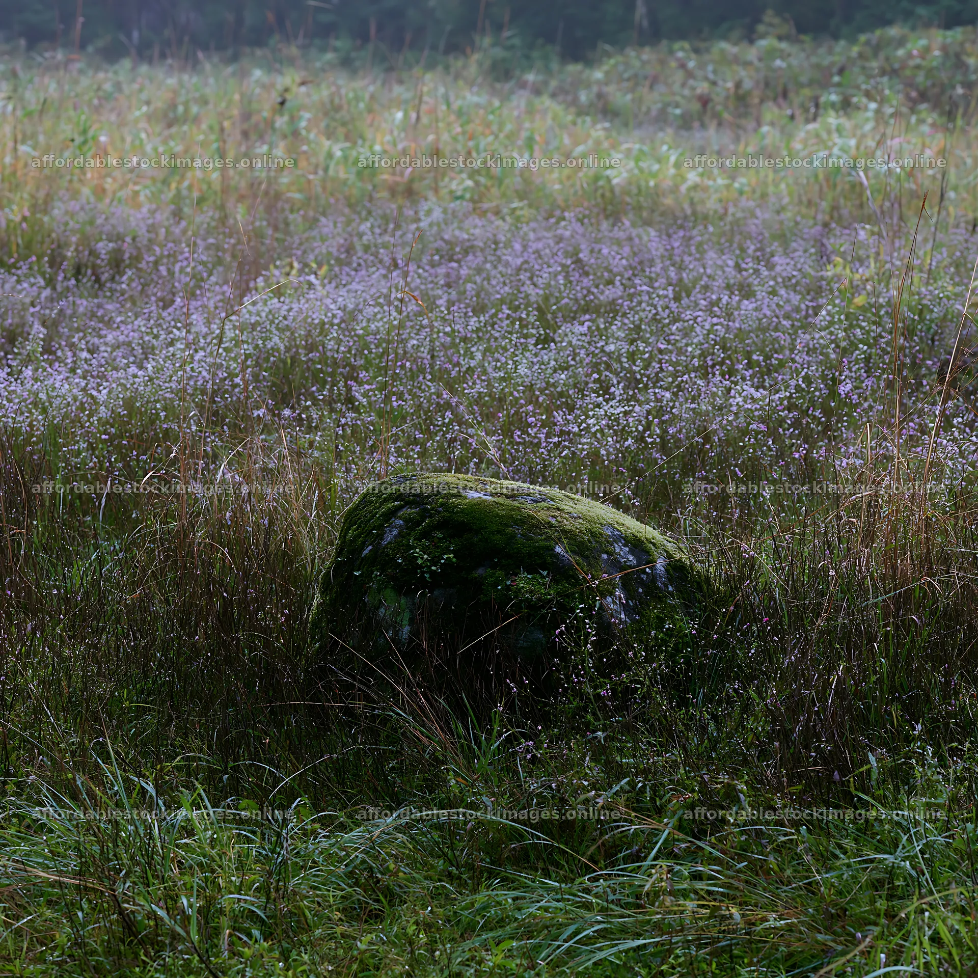 Miyagi spring recovery meadow mossy stone stands in a green – stock images 7938x7938