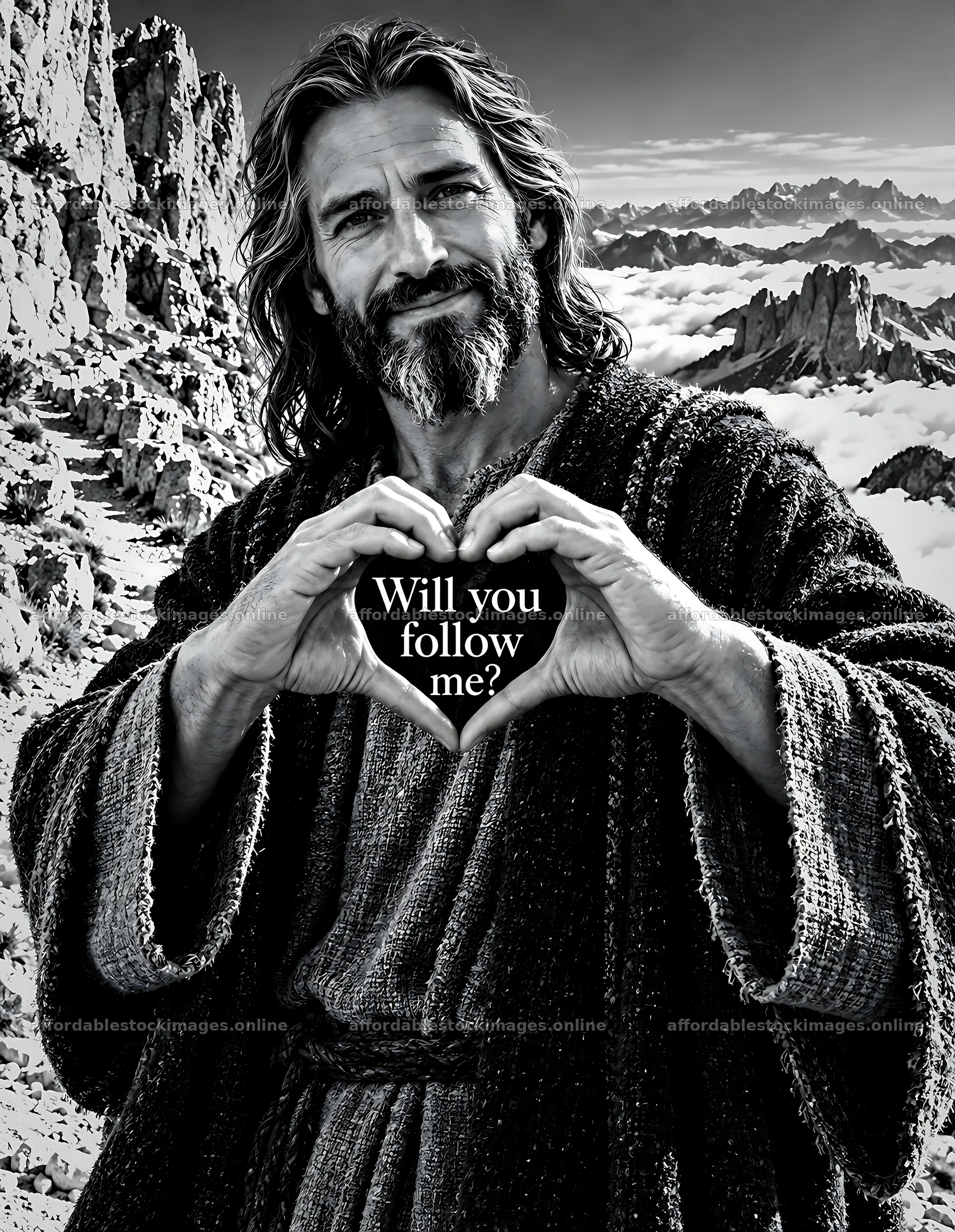 Will you follow me above the mountain clouds – stock images 6986x9018
