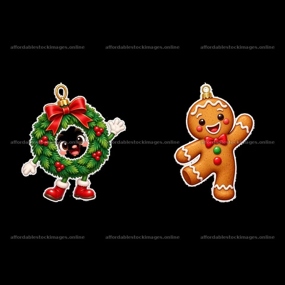 Two isolated cartoon figure stickers – stock images 7746x7746