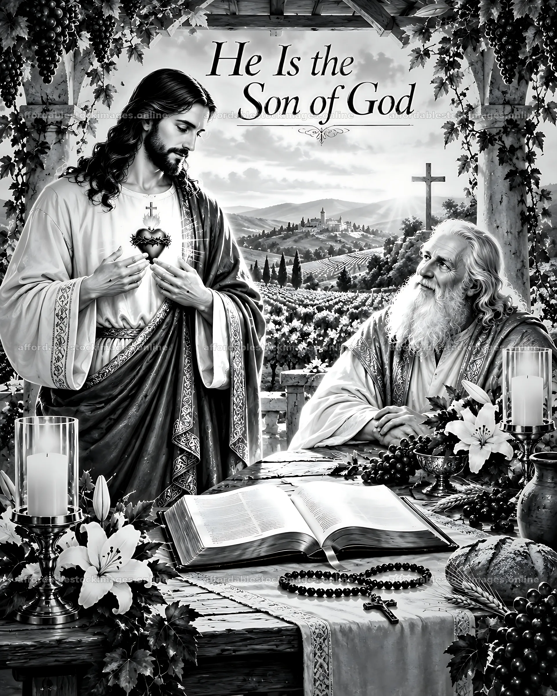Son of god in the vineyard – stock images 7100x8872