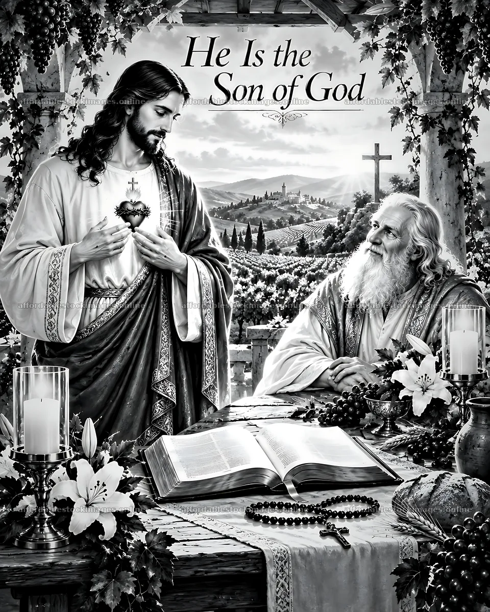 Son of god in the vineyard – stock images 7100x8872