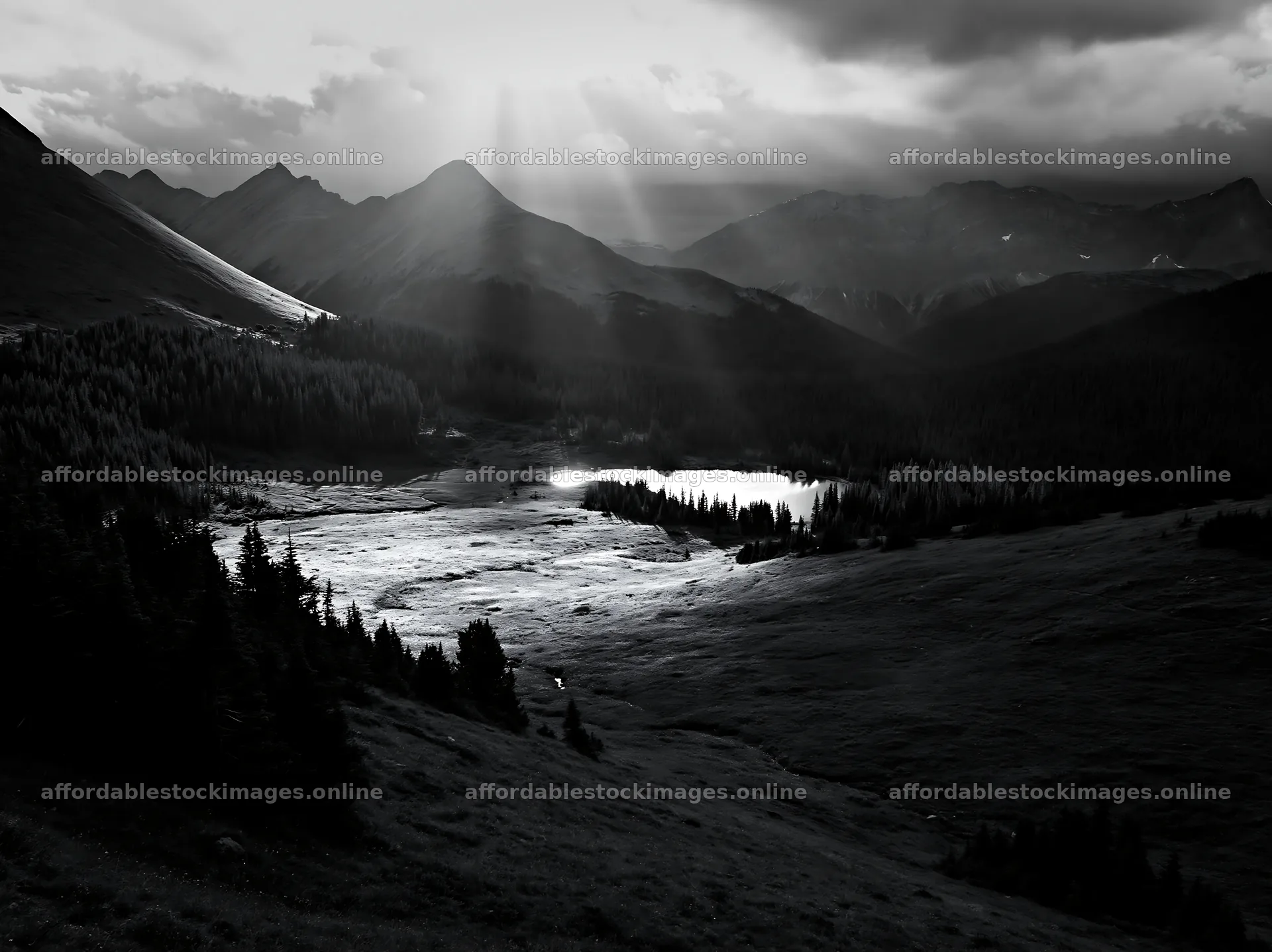 Light rays over Sunshine Meadows in Banff National Park – stock images 9174x6866