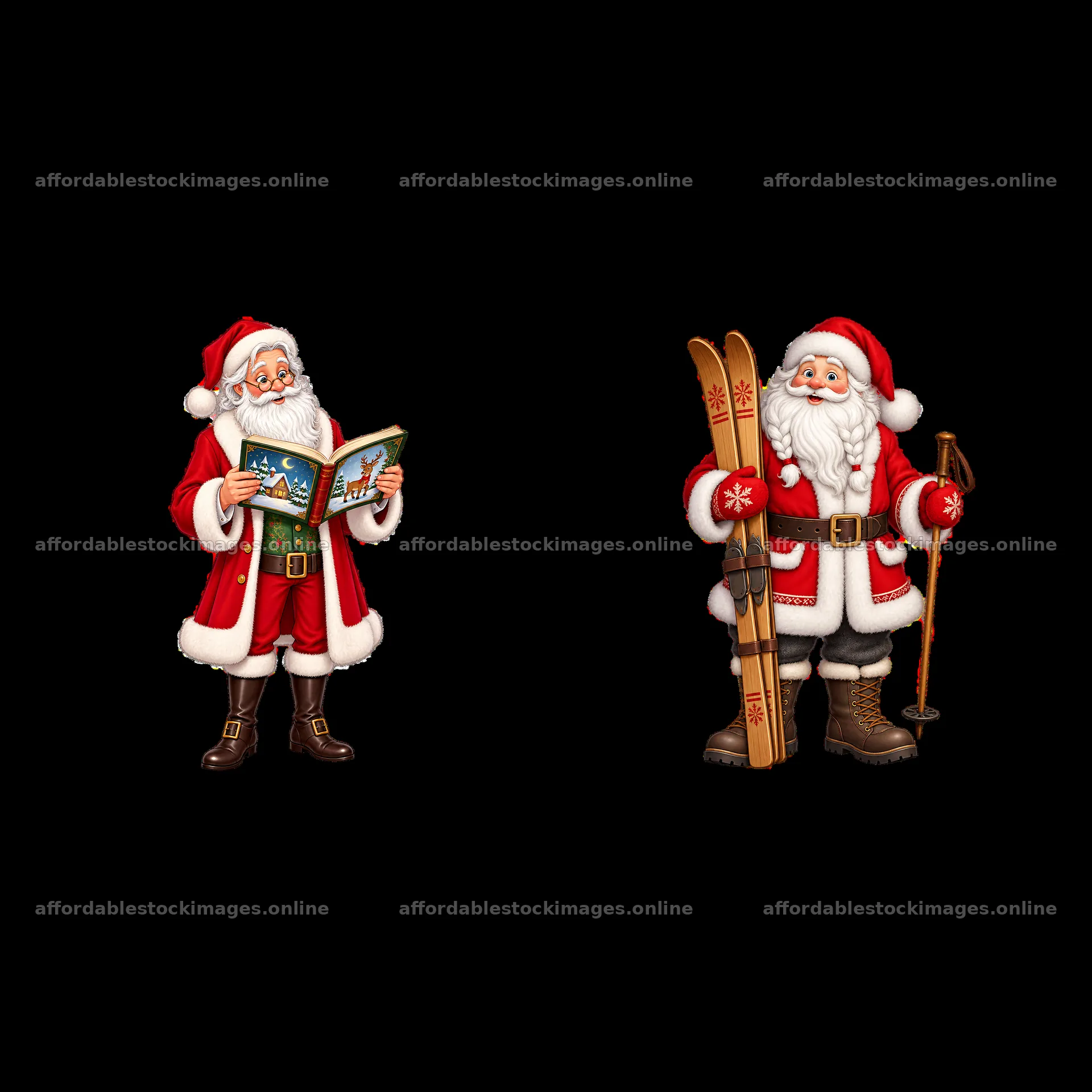 Two isolated cartoon figure stickers – stock images 7746x7746
