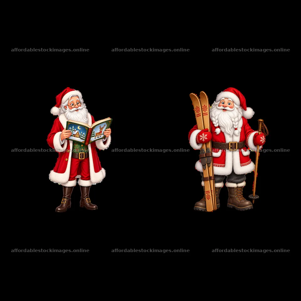 Two isolated cartoon figure stickers – stock images 7746x7746