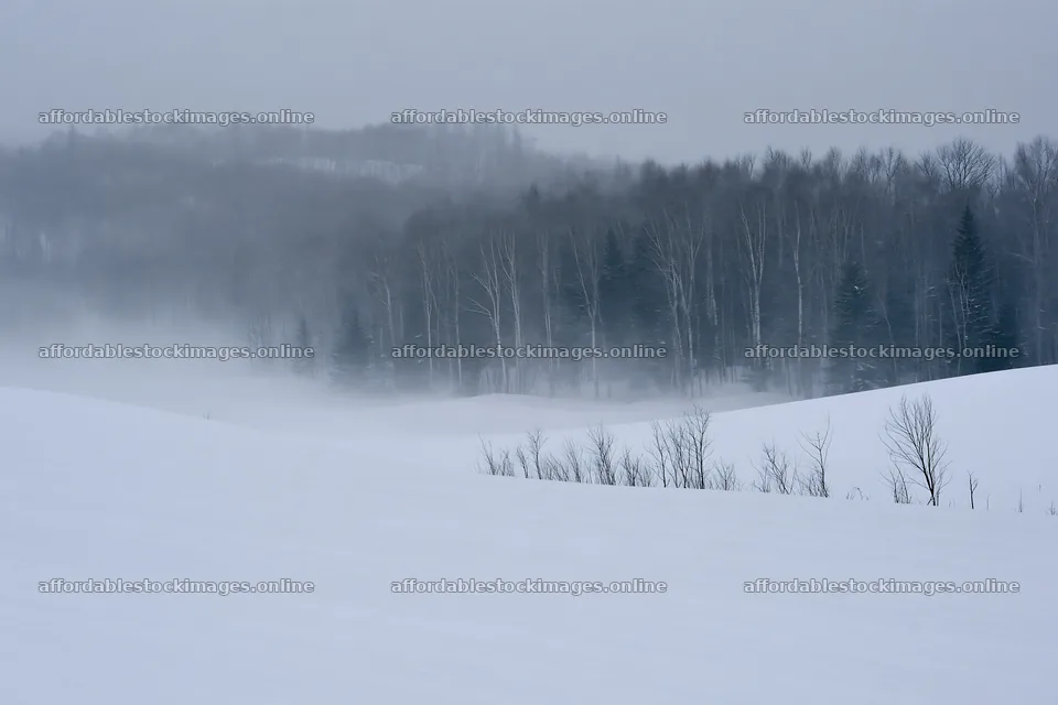 Snow covered Biei hills meadow in winter season – stock images 9722x6480