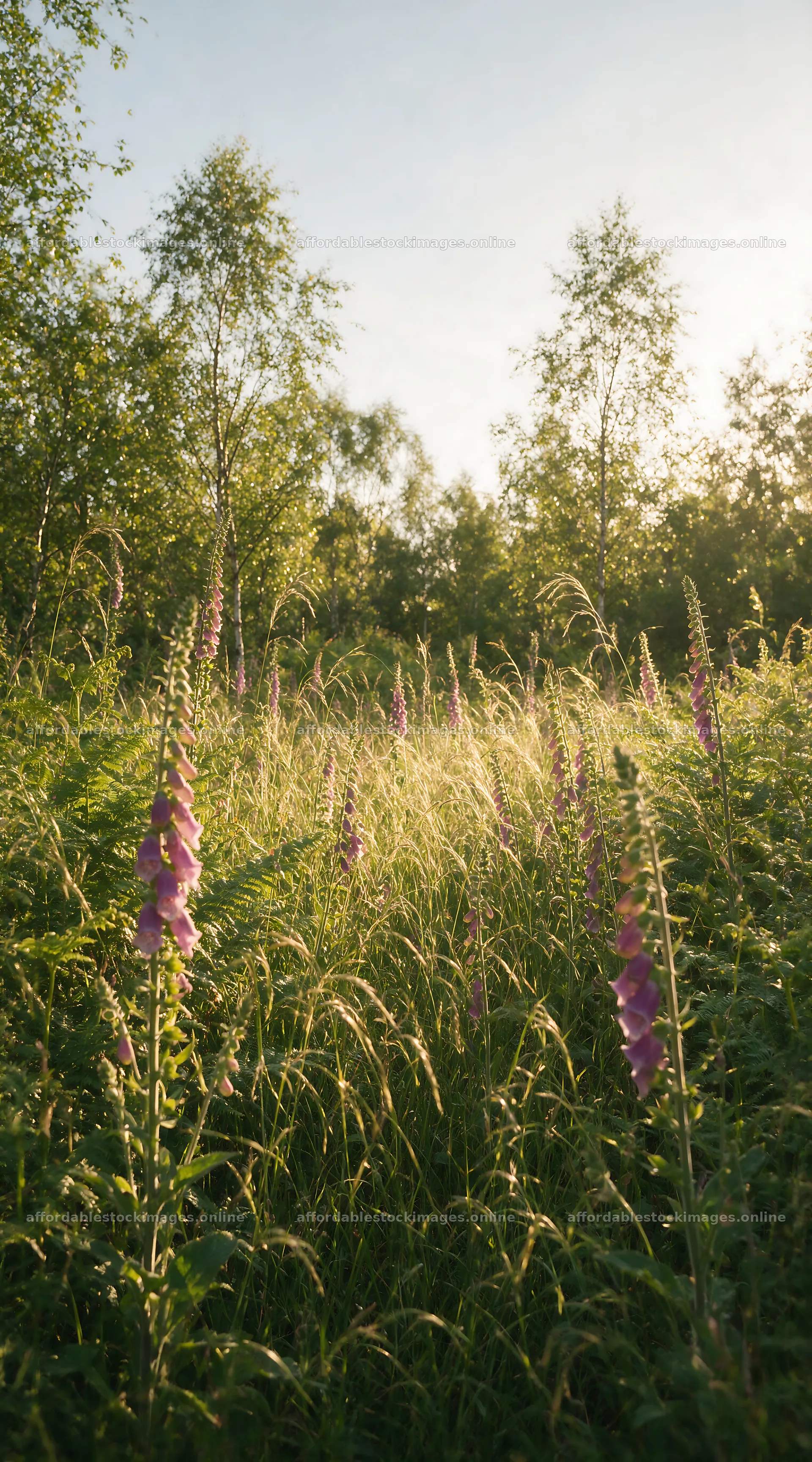 Rewilding meadow with wildflowers and green foliage – stock images 5916x10648
