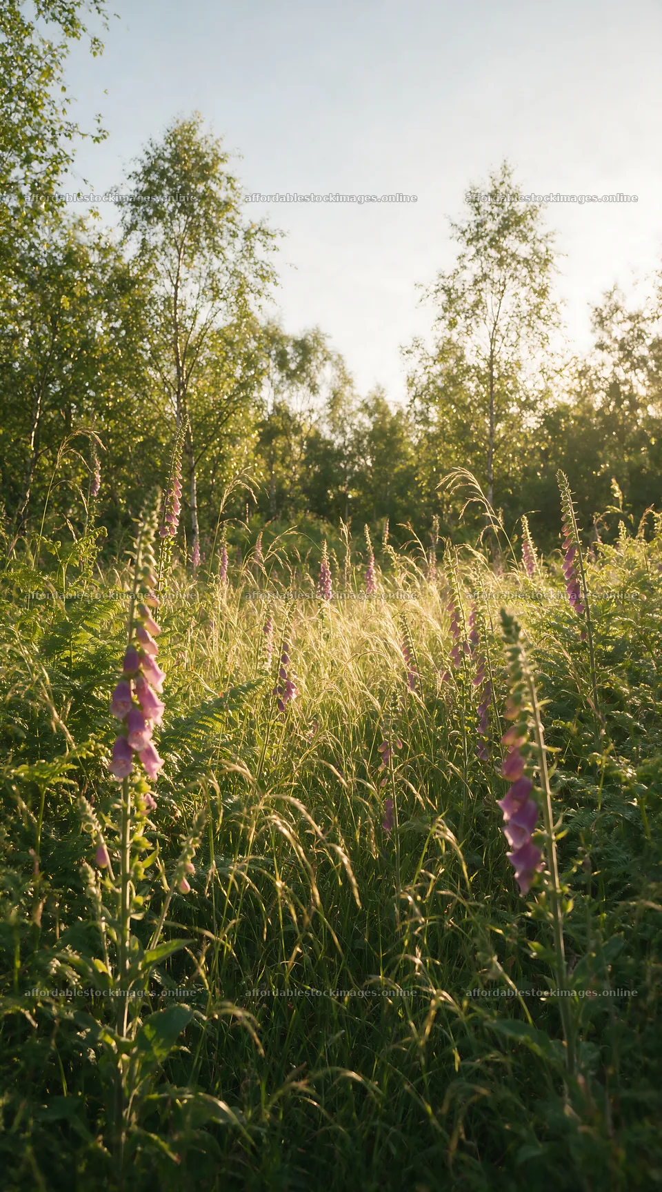 Rewilding meadow with wildflowers and green foliage – stock images 5916x10648