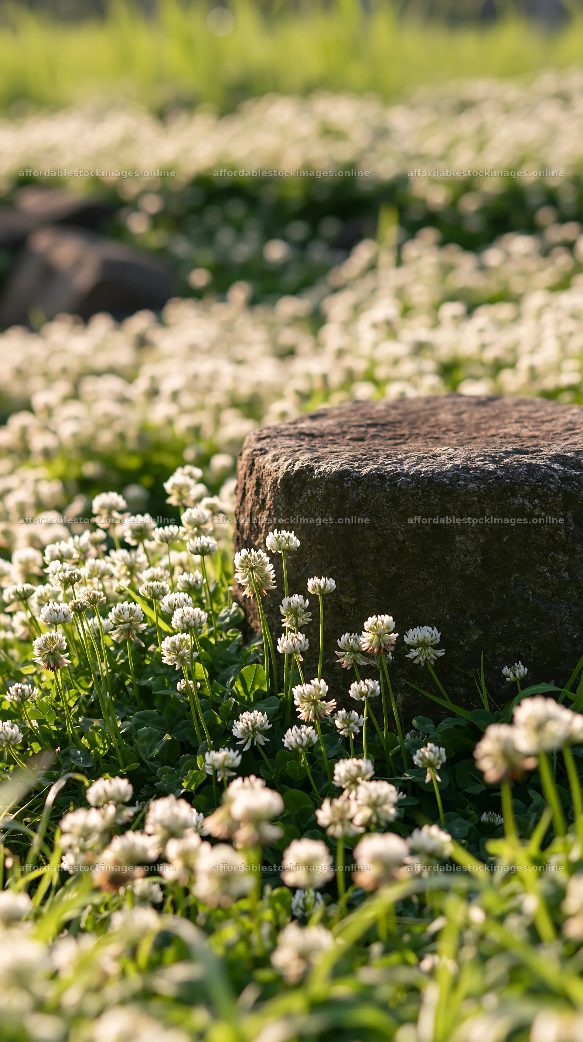 Spring wildflower meadow with stone in Kyoto – stock images 5938x10608
