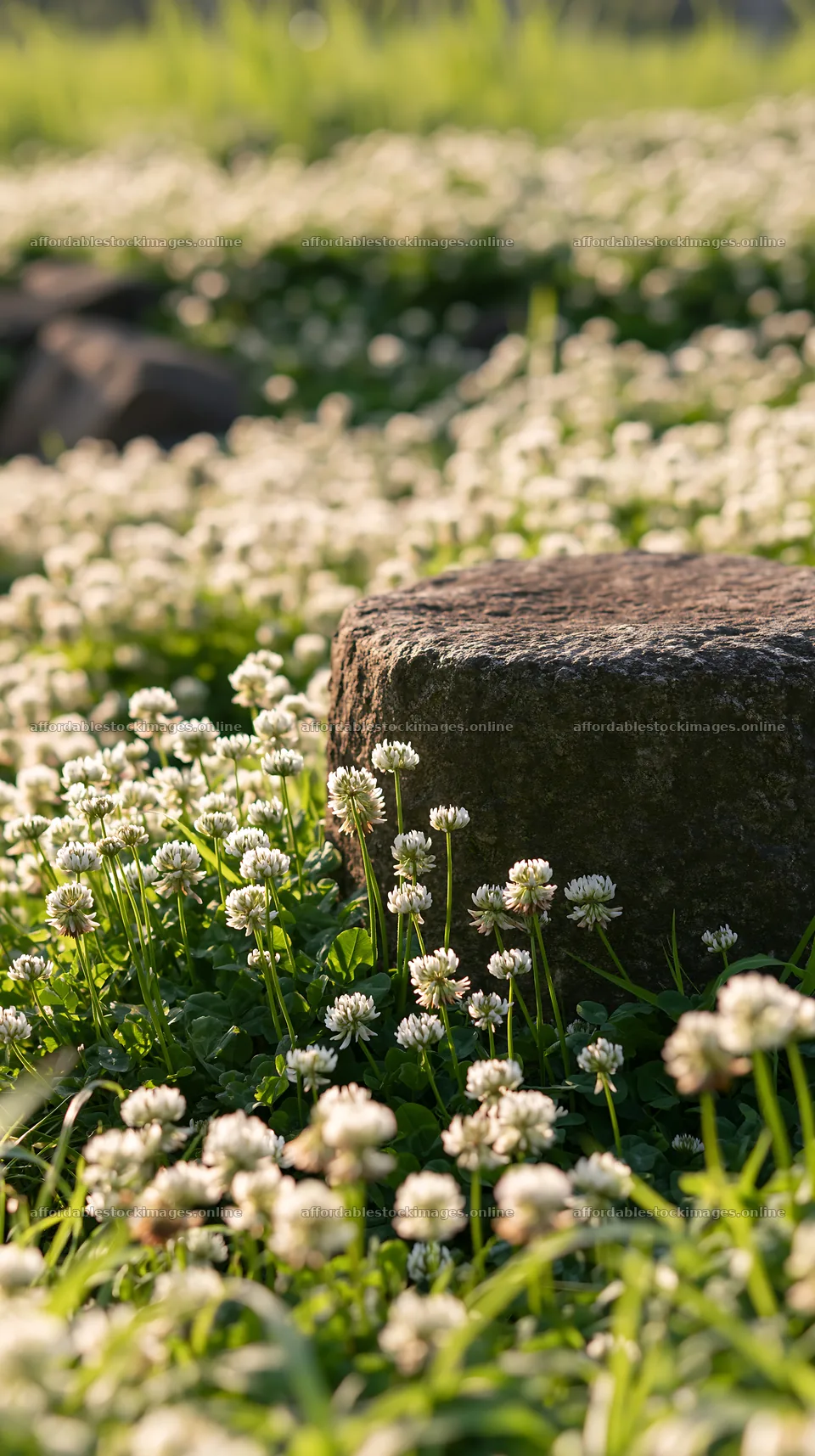 Spring wildflower meadow with stone in Kyoto – stock images 5938x10608