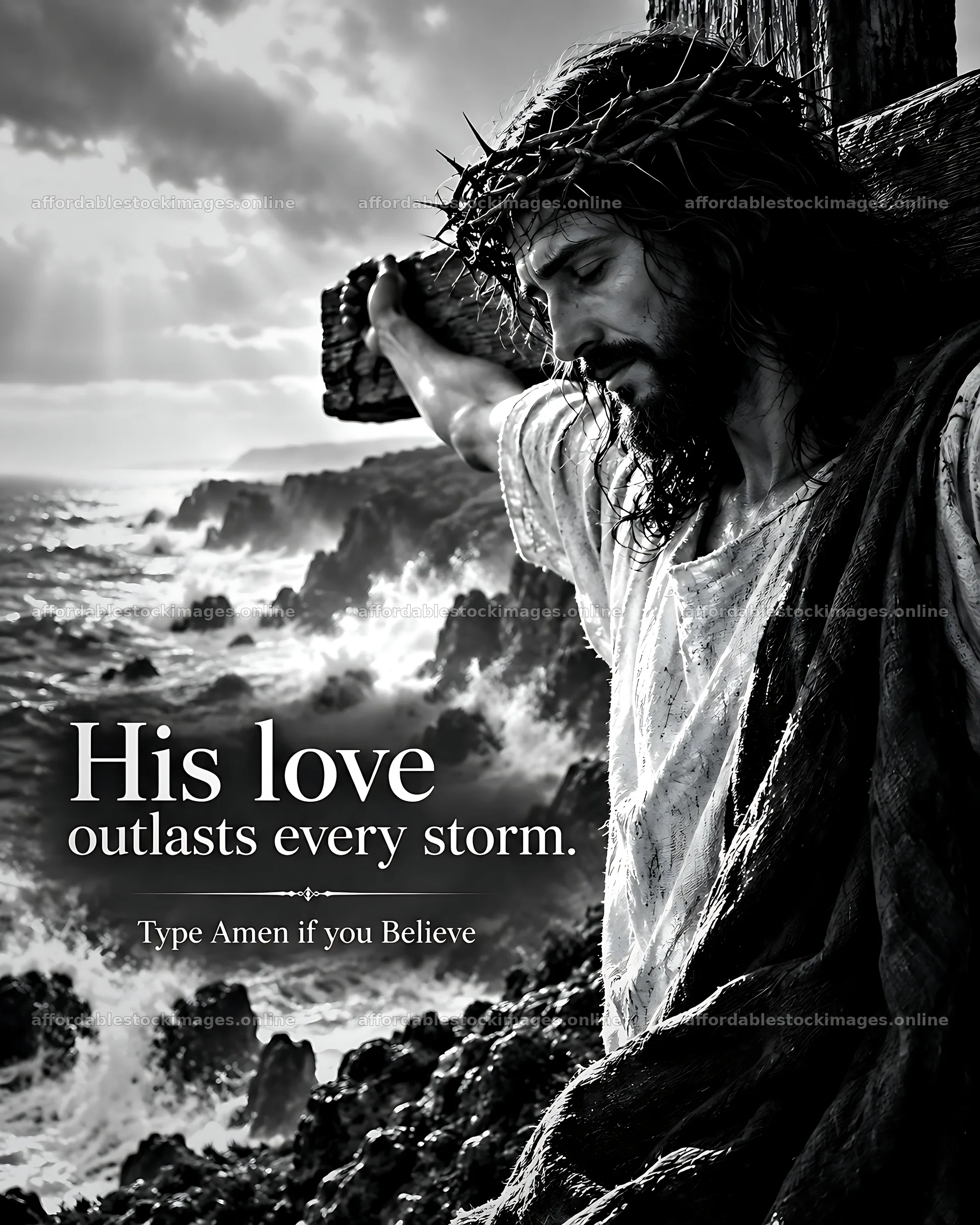 Hope beside the sea during a storm – stock images 7100x8872