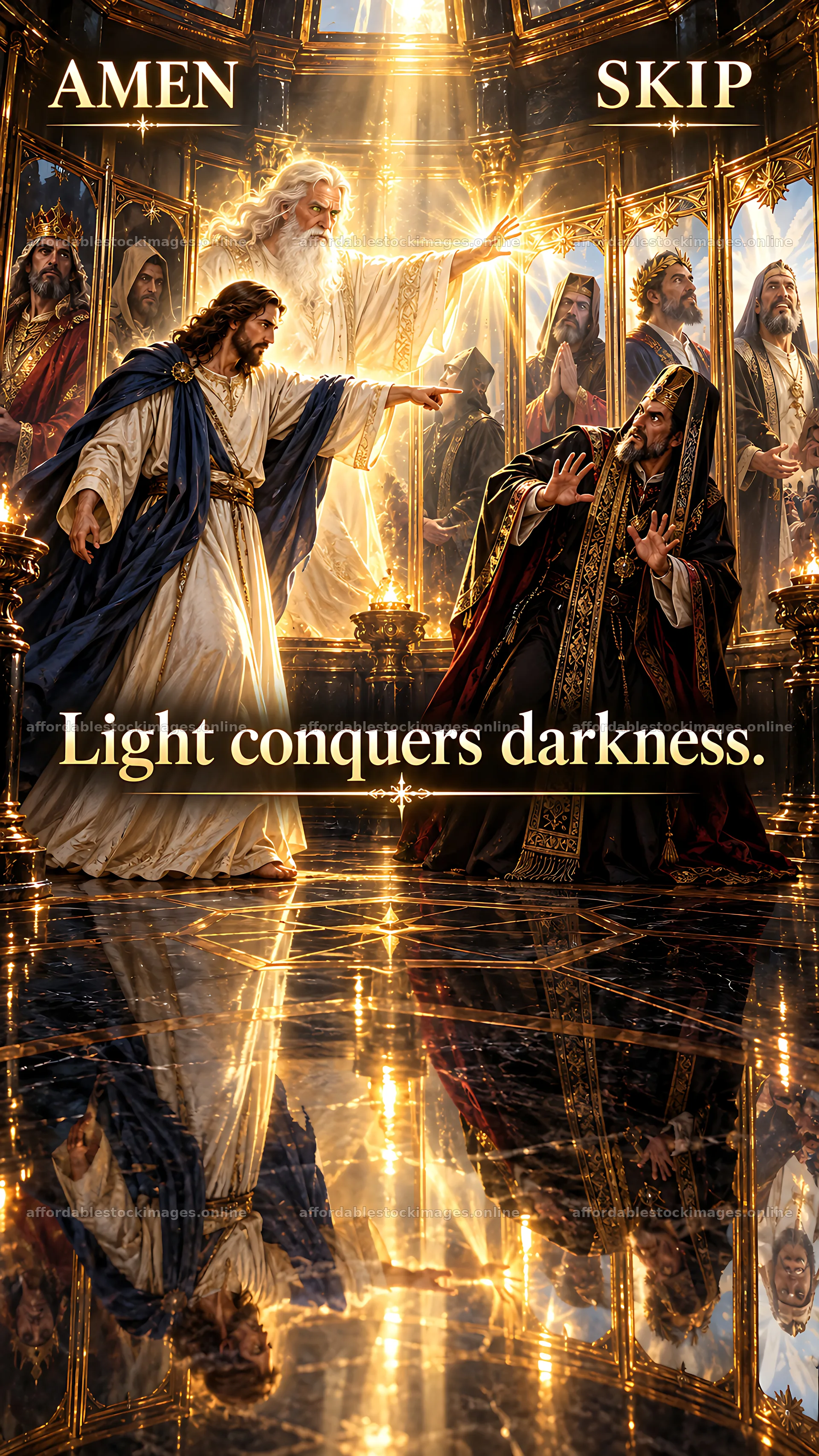 Jesus Christ brings light to a darkened setting – stock images 5954x10580