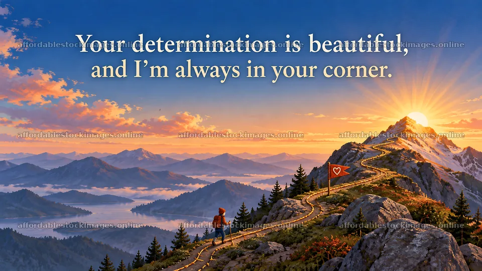 Determination and Love on a Mountain Trail – stock images 10324x5812
