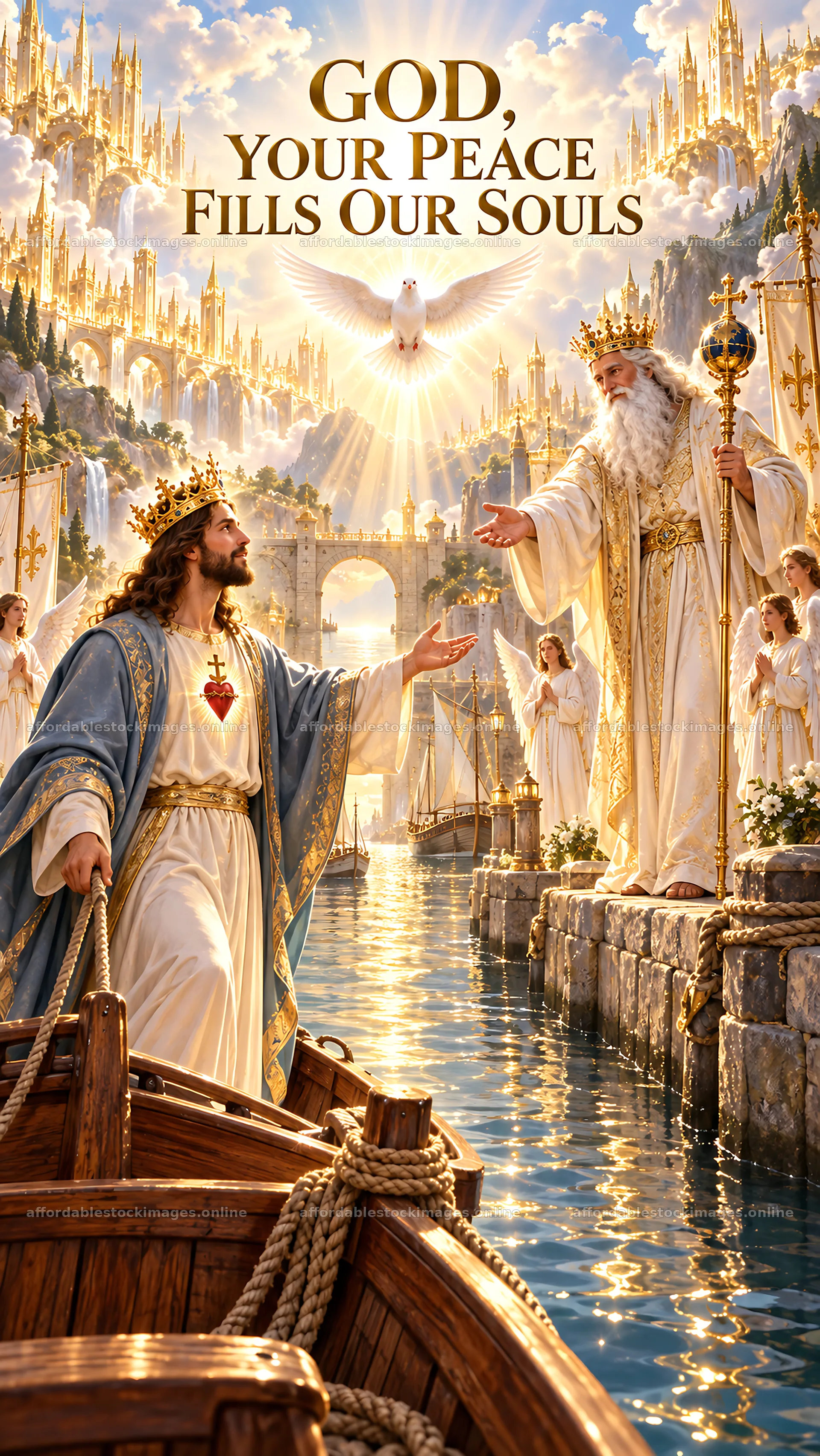 Jesus Christ welcoming viewers with divine light – stock images 5811x10326