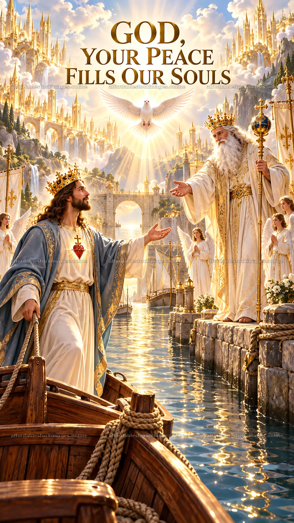 Jesus Christ welcoming viewers with divine light – stock images 5811x10326
