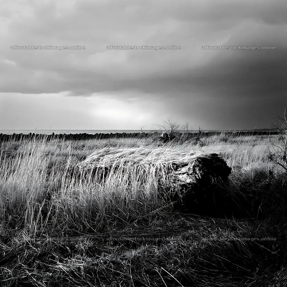 Ishikawa coastal meadow storm washed driftwood on grassland – stock images 7938x7938