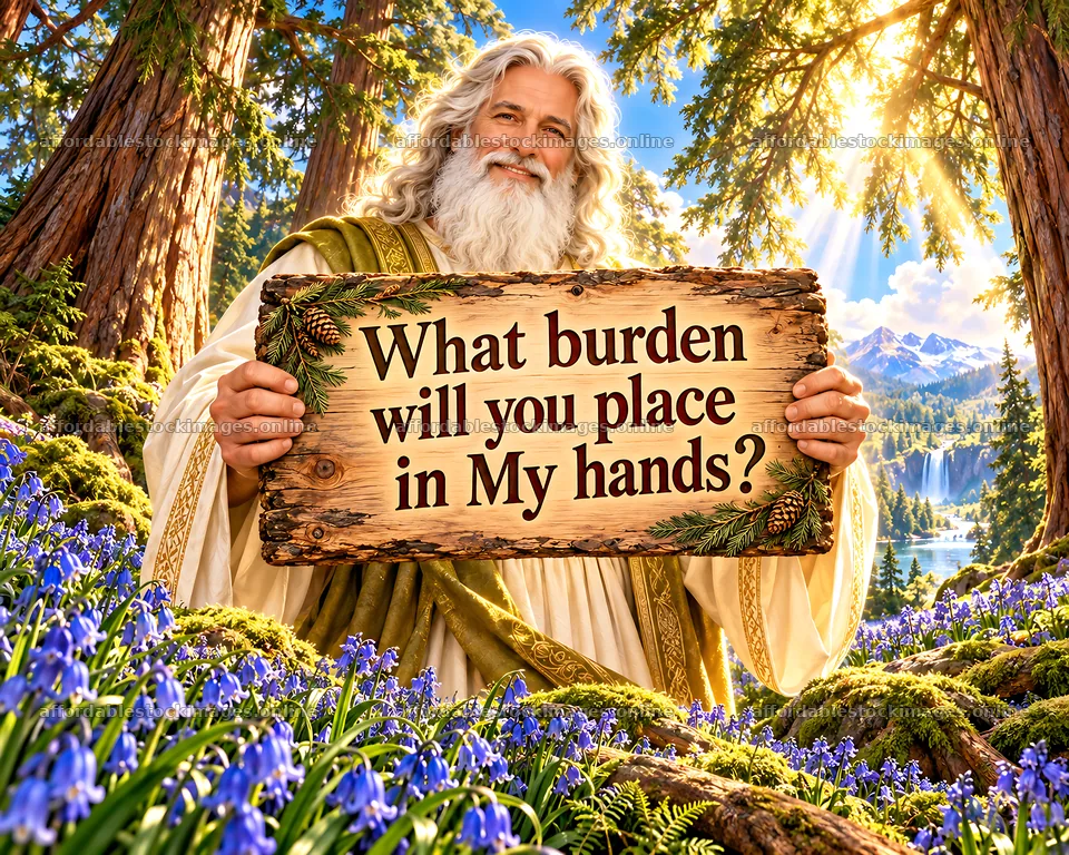 Jesus Christ inviting you to place your burdens in His hands – stock images 8659x6930