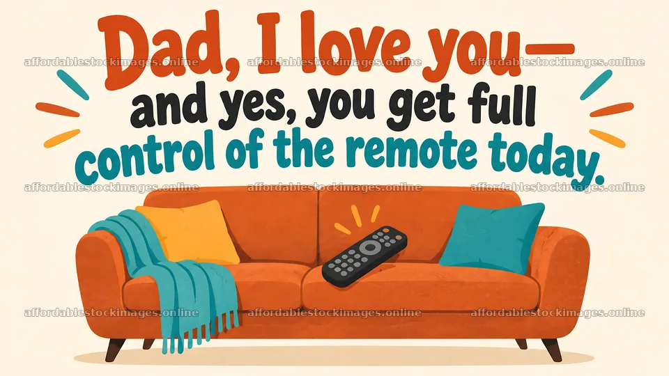Dad, I Love You Remote Control Greeting – stock images 10324x5812