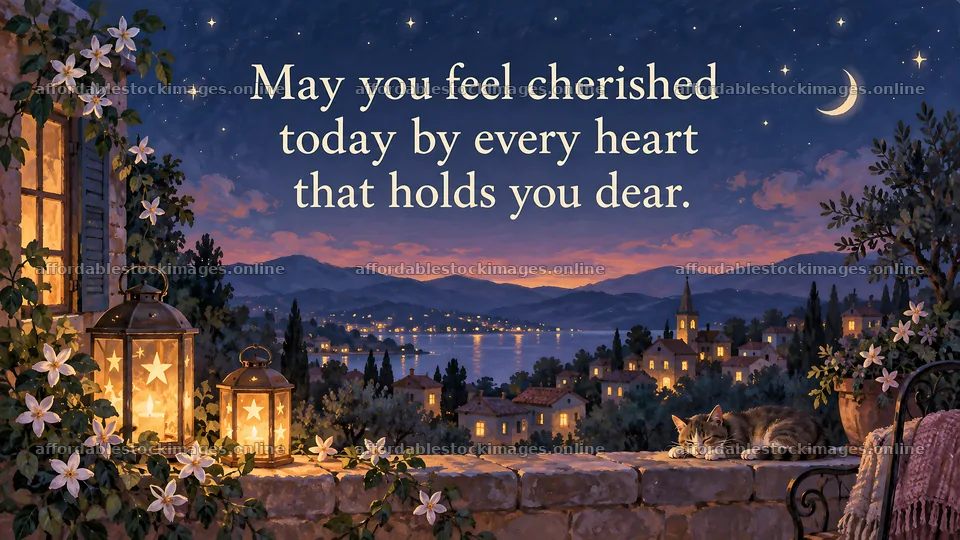 Cherished Birthday Greeting Under a Starry Sky – stock images 10324x5812