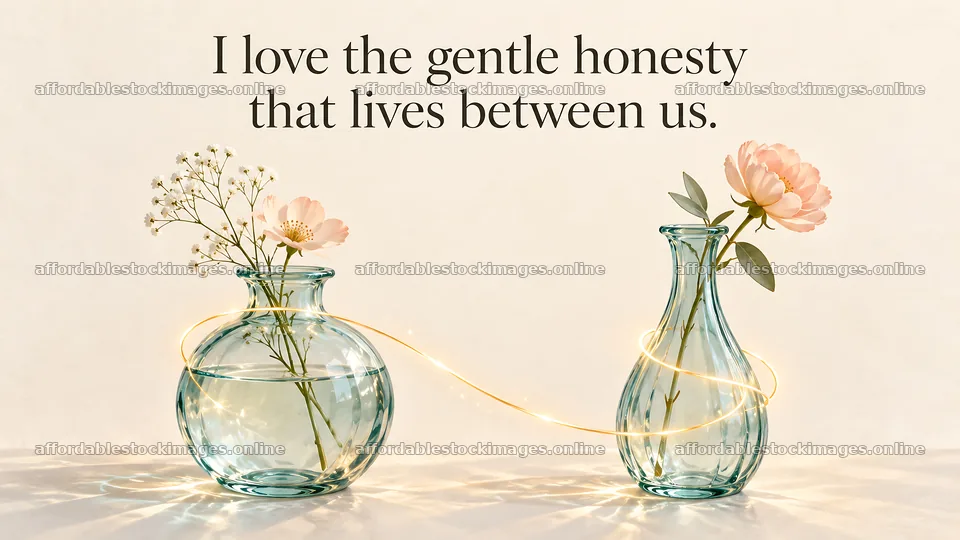 Love and Gentle Honesty Greeting with Flowers – stock images 10324x5812