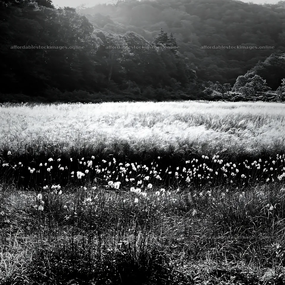 Iwate rain refreshed meadow seedhead foreground – stock images 7938x7938