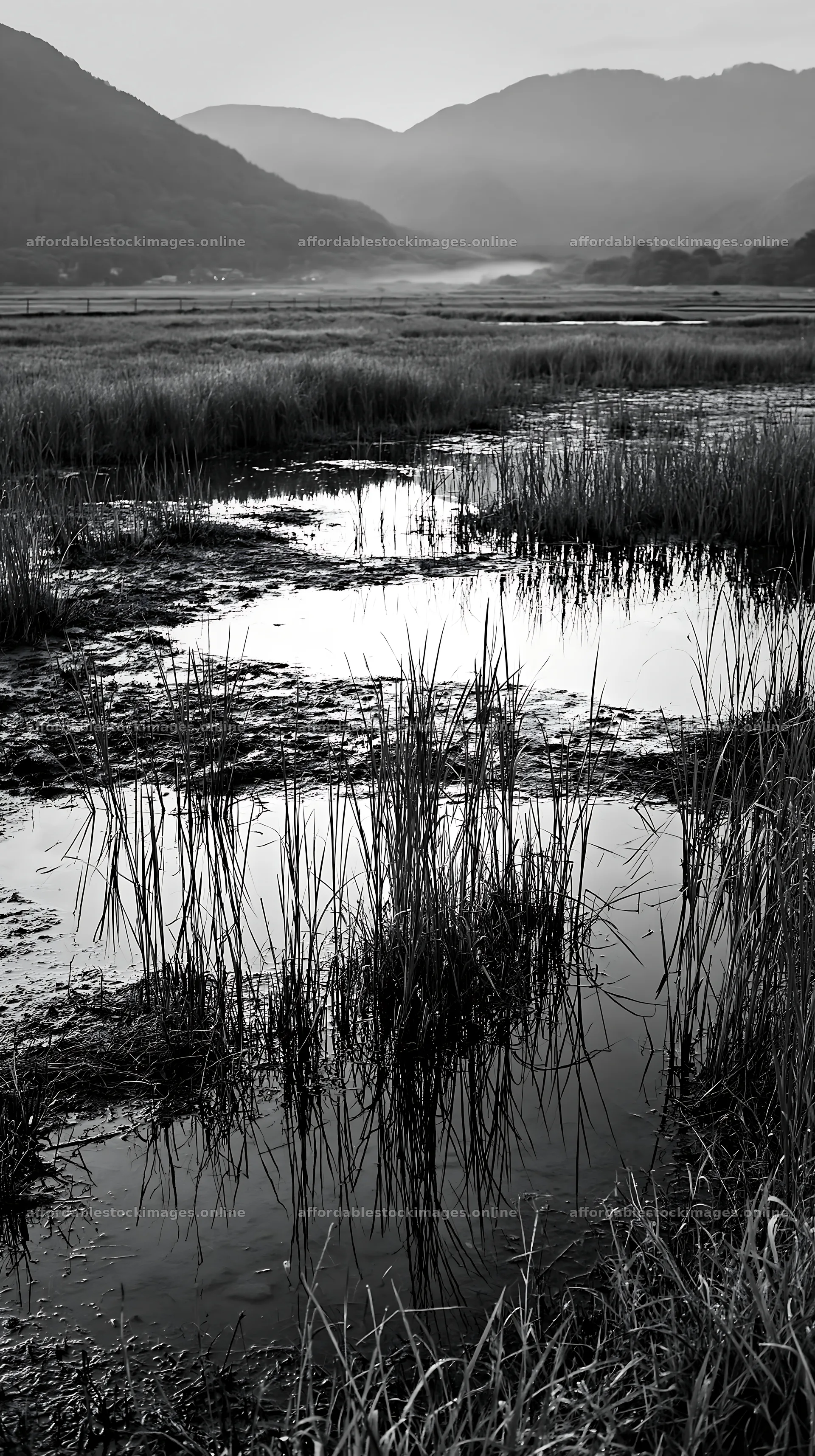 Reeds in Shiga wetland meadow for climate adaptation – stock images 5938x10608