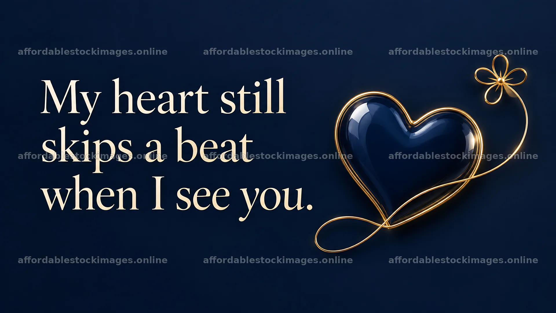 Romantic Greeting with Gold-Outlined Heart – stock images 10324x5812