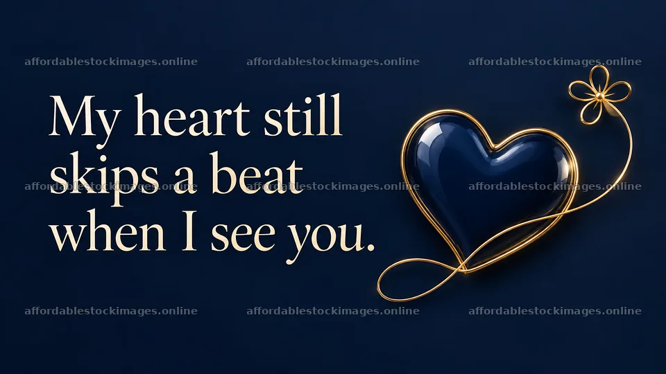 Romantic Greeting with Gold-Outlined Heart – stock images 10324x5812