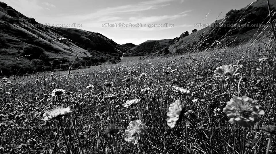 Sunny chalk wildflower meadow with hills and blue sky – stock images 10608x5938