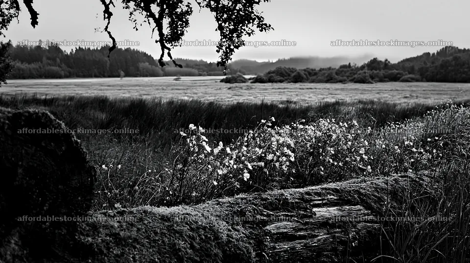 Gifu low carbon meadow mossy log in a lush landscape – stock images 10608x5938