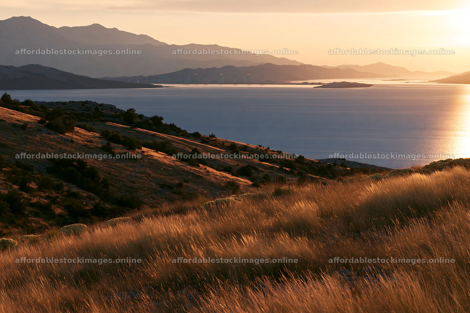 Meadow above Adriatic coast during sunset in Croatia – stock images 9722x6480