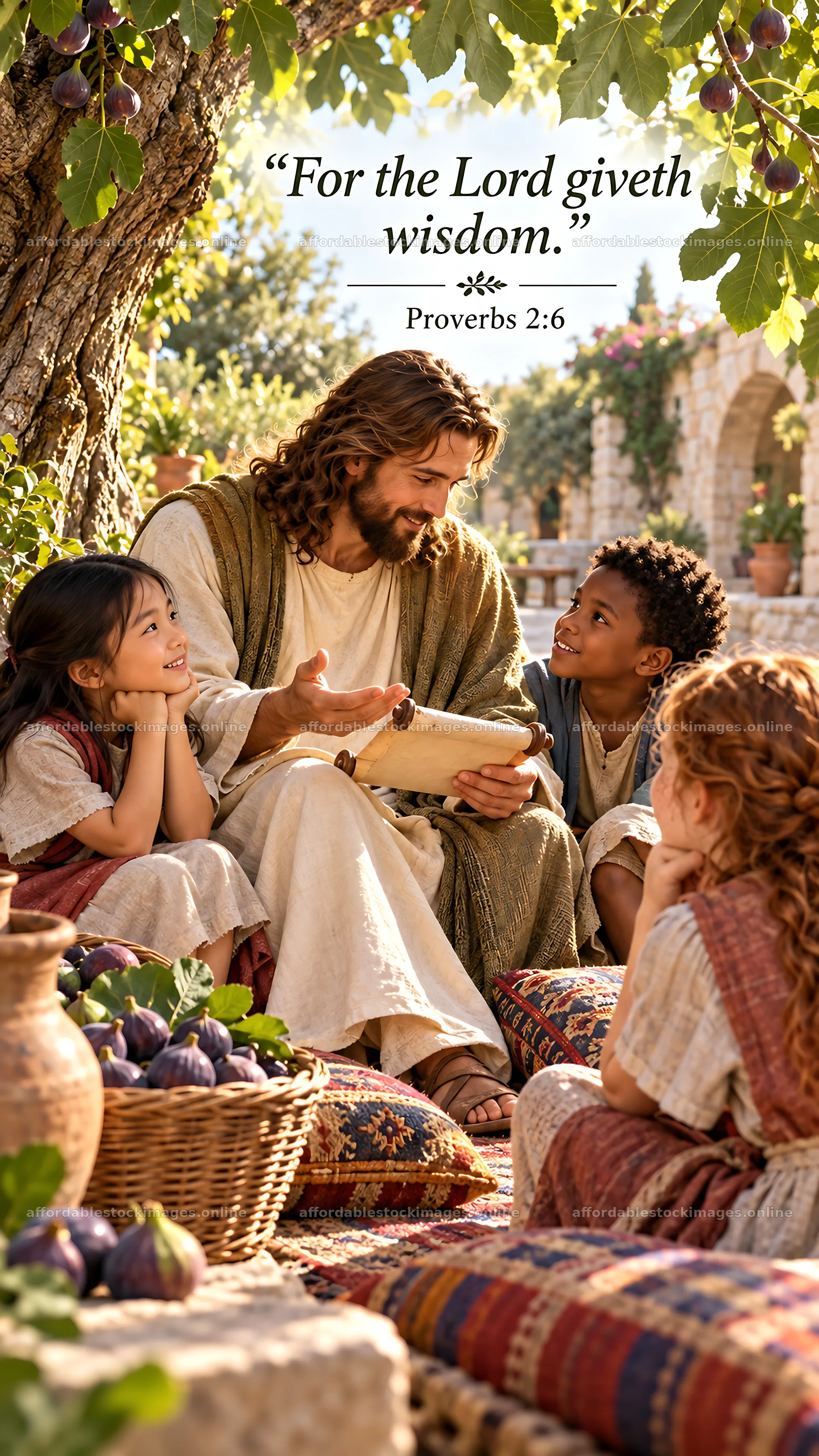 Jesus Christ teaching children about wisdom – stock images 5811x10326