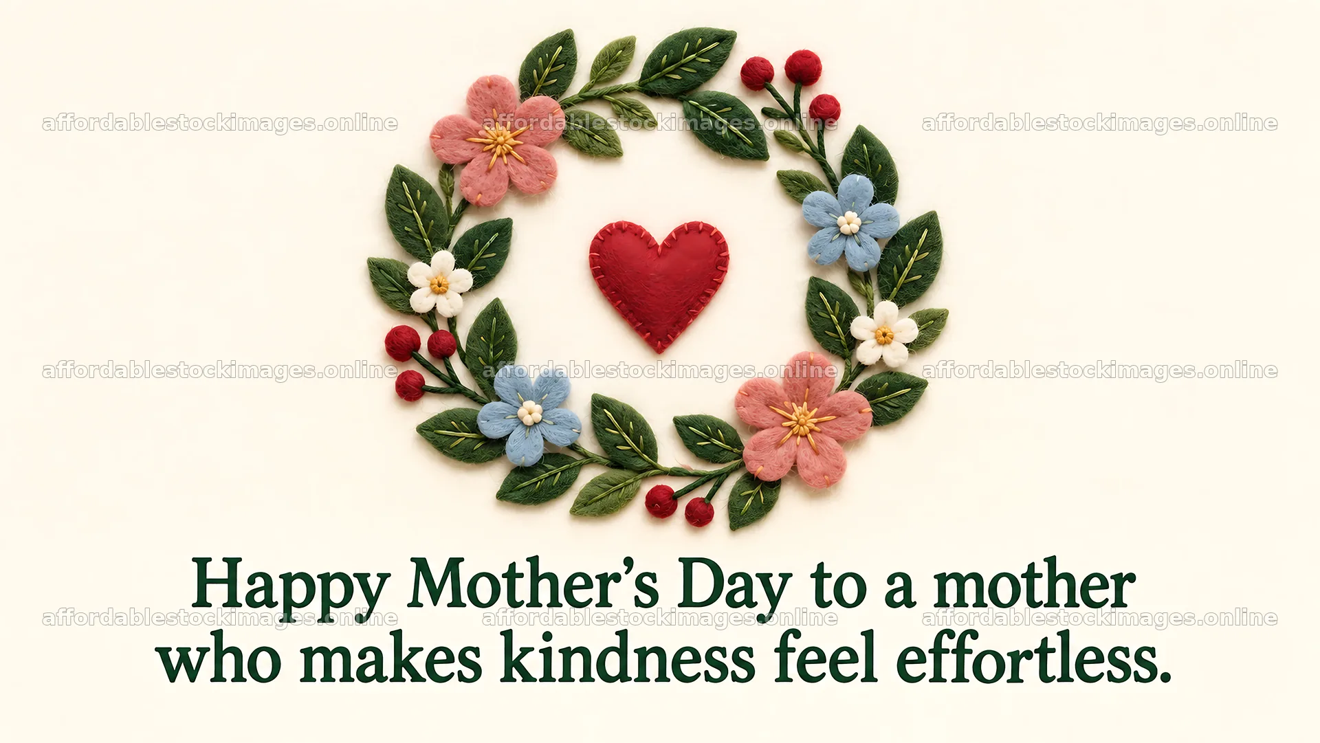Floral Wreath Mother's Day Greeting Card – stock images 10324x5812
