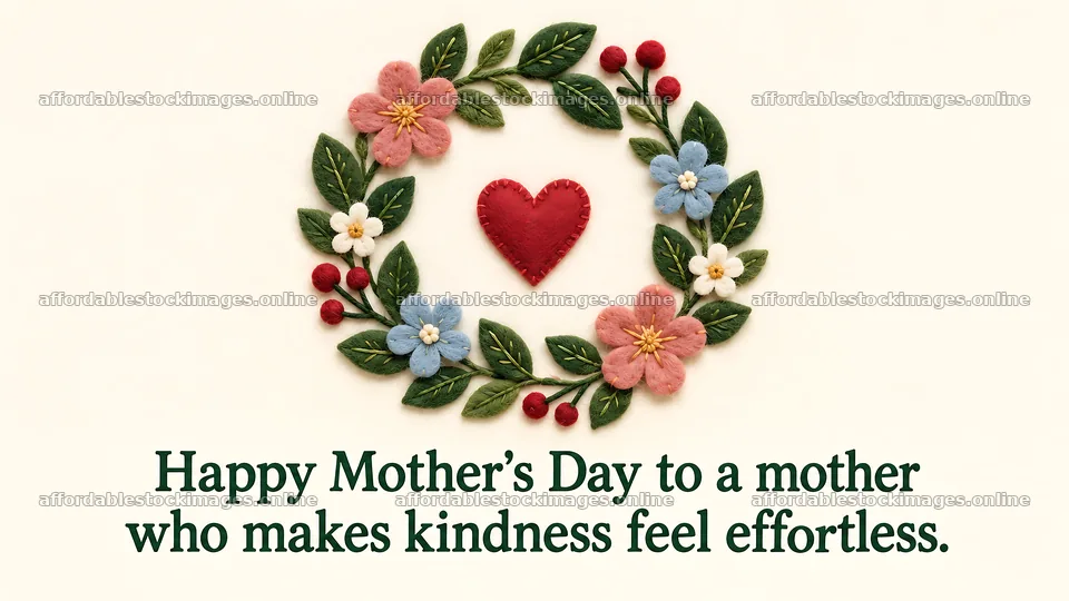 Floral Wreath Mother's Day Greeting Card – stock images 10324x5812