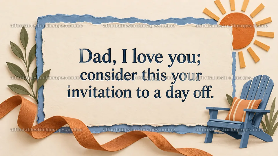 Dad, I Love You Day Off Greeting Card – stock images 10324x5812