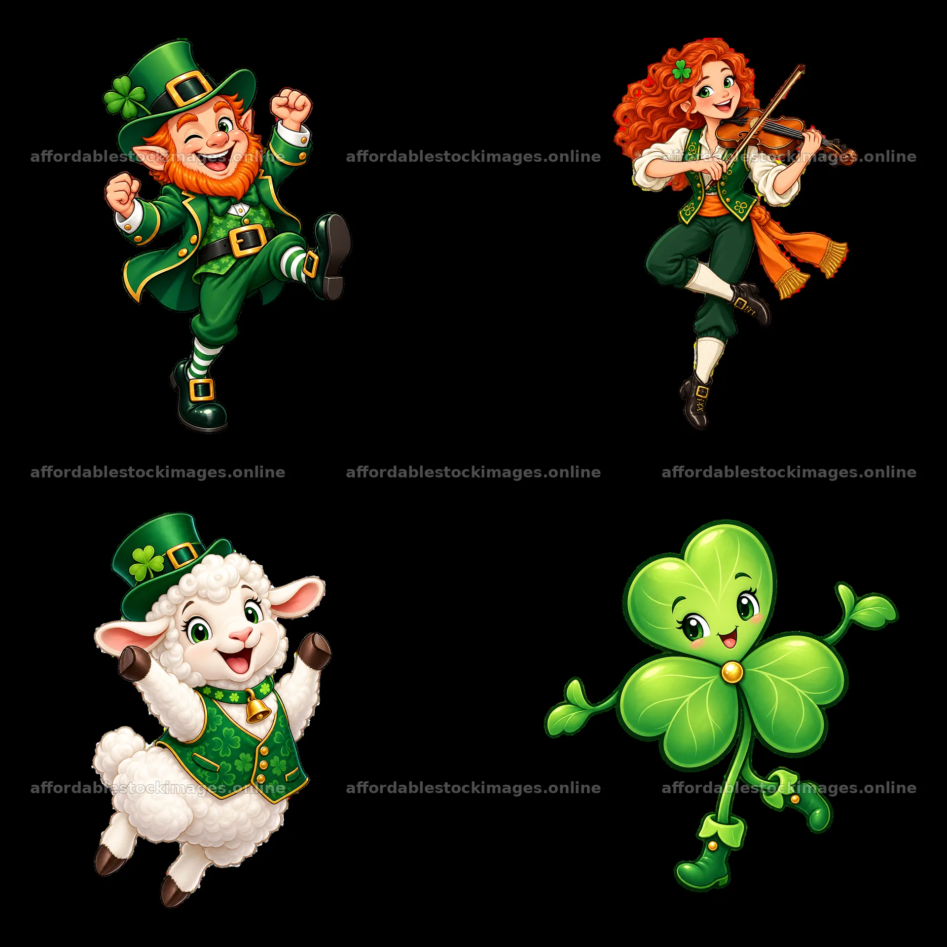 Celebrating St. Patrick's Day with fun characters and symbols – stock images 7746x7746