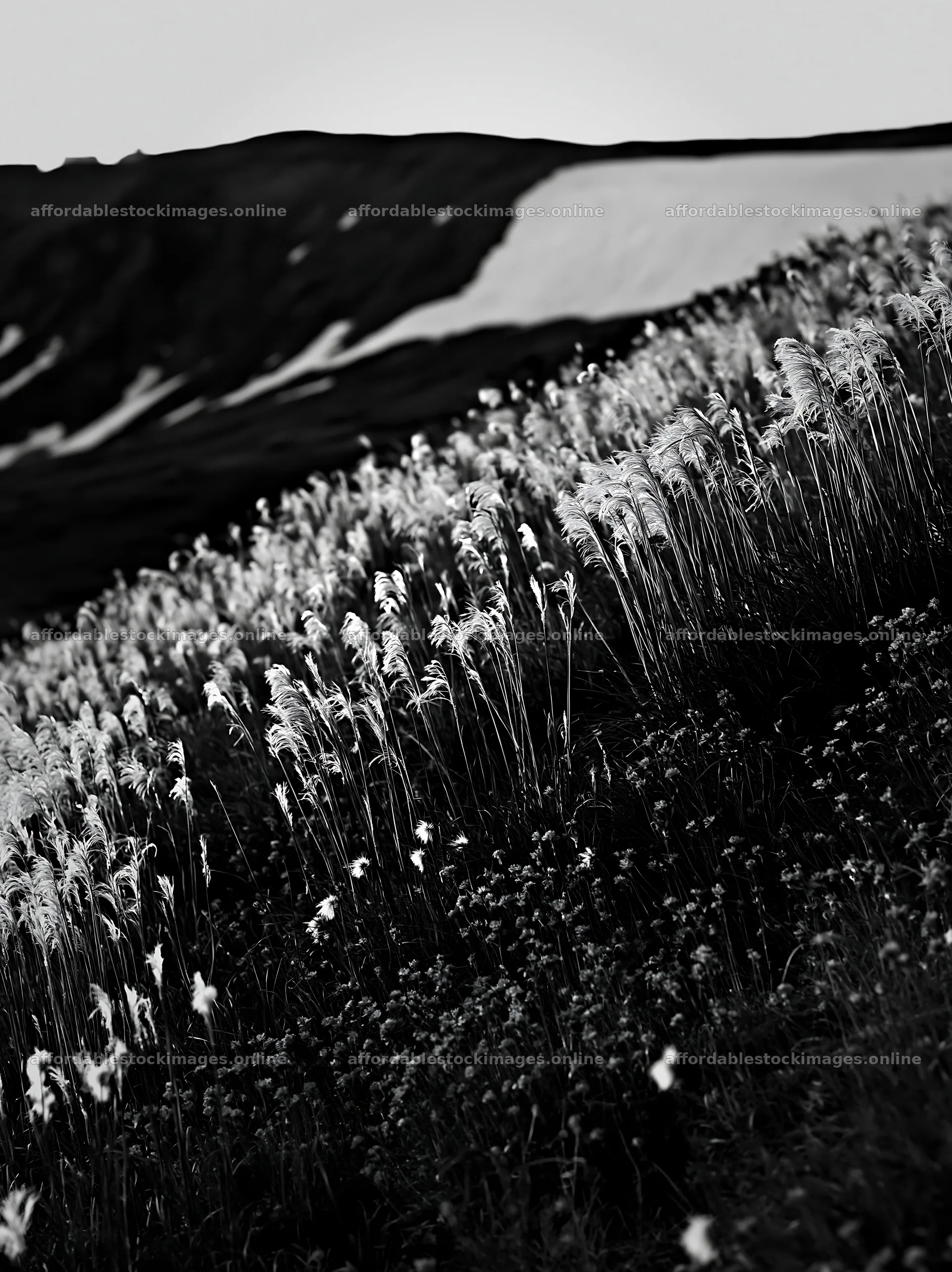 Akita snowmelt meadow with silver grasses – stock images 6866x9174