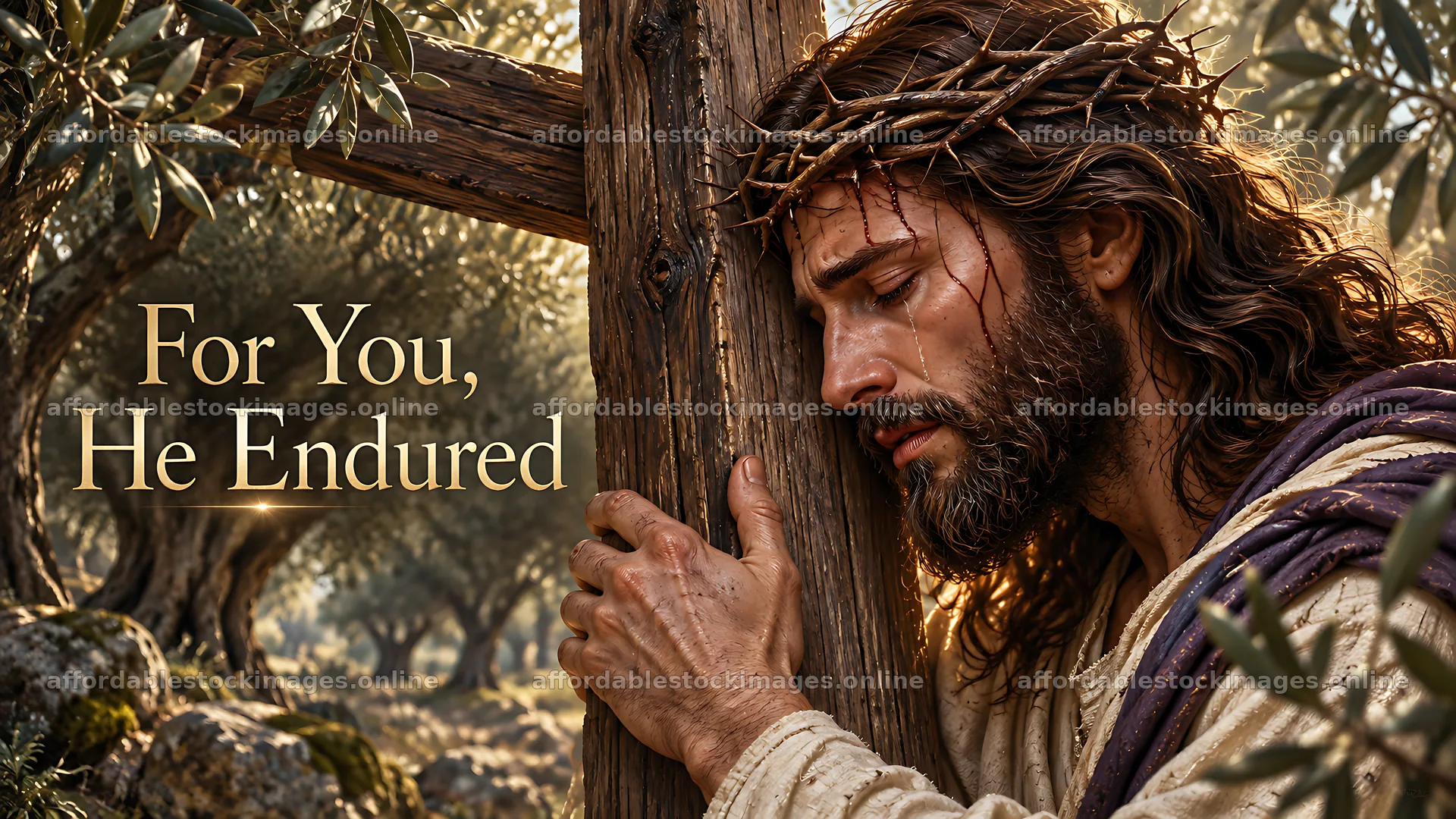 For you he endured – stock images 10580x5954