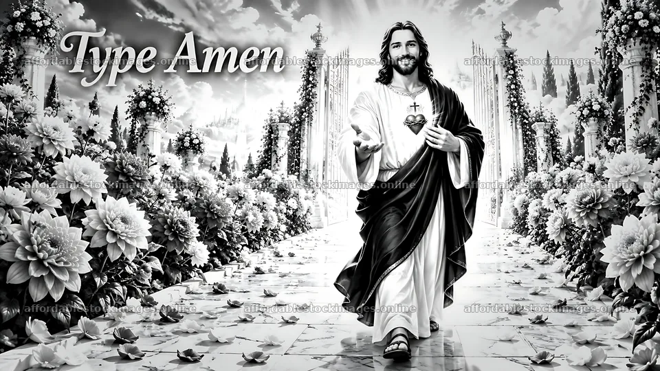 Dahlia processional walk with jesus in floral setting – stock images 10580x5954