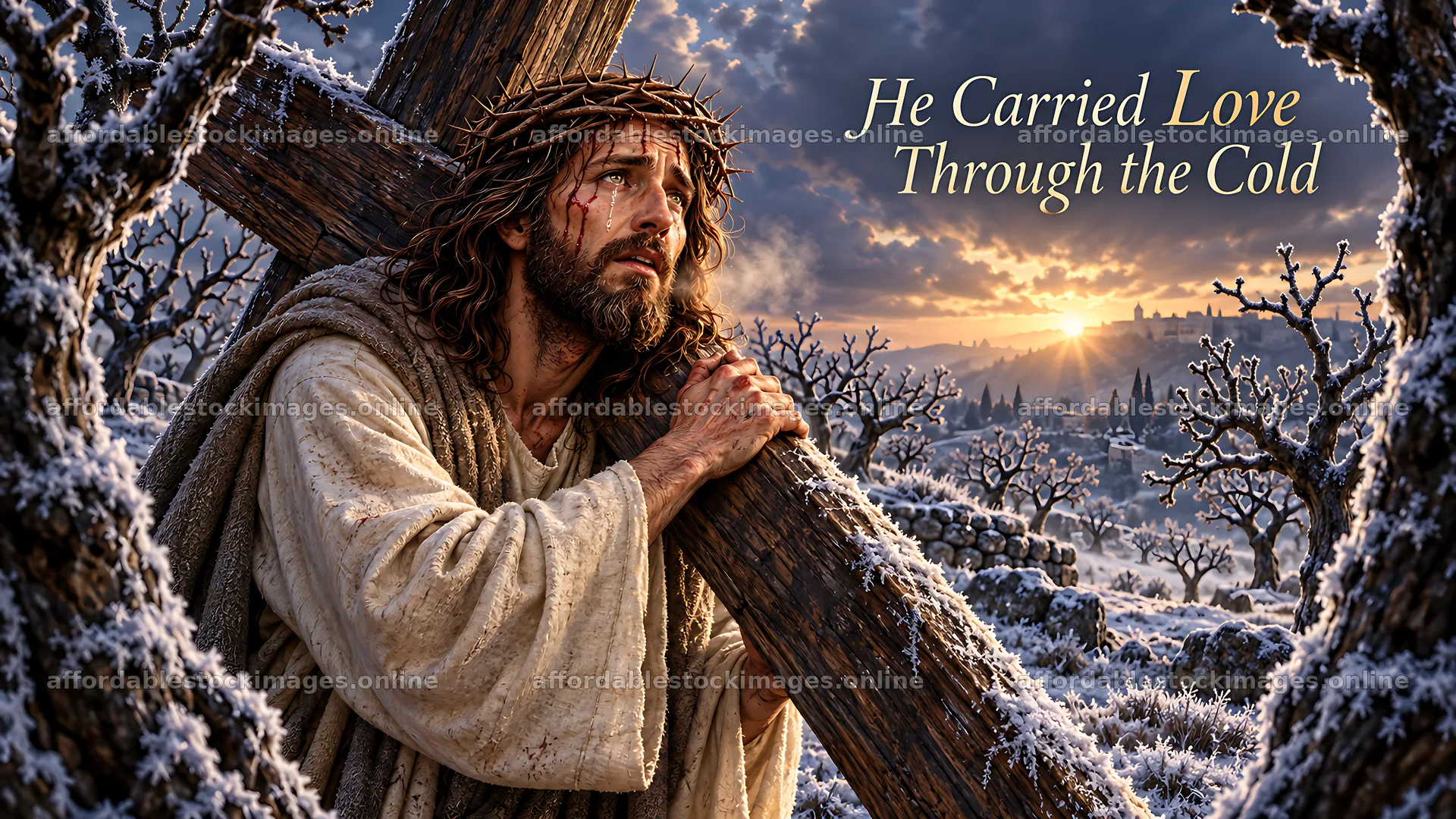 He carried love through the cold – stock images 10580x5954