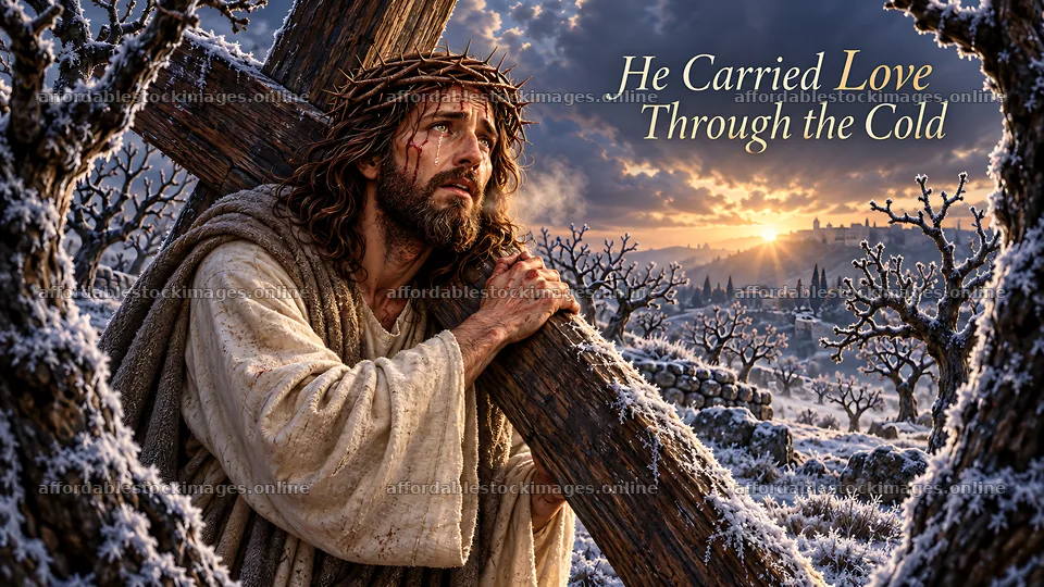 He carried love through the cold – stock images 10580x5954