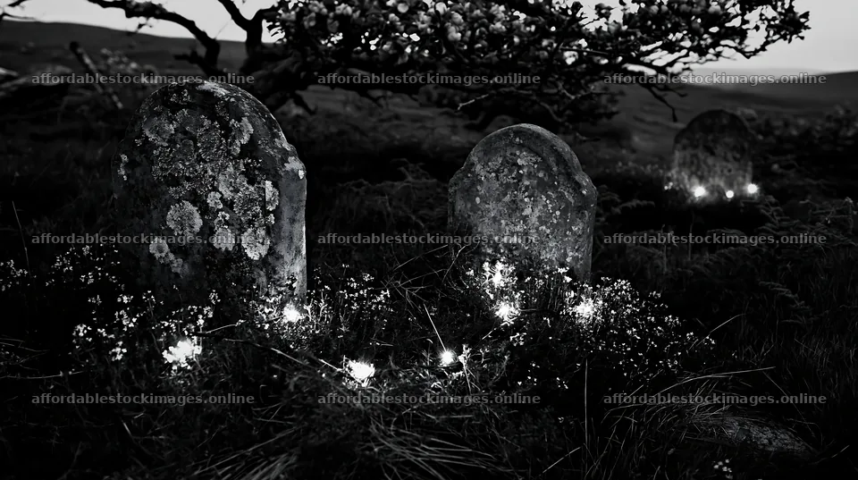 Christmas apple tree in meadow with thyme and lights – stock images 10608x5938