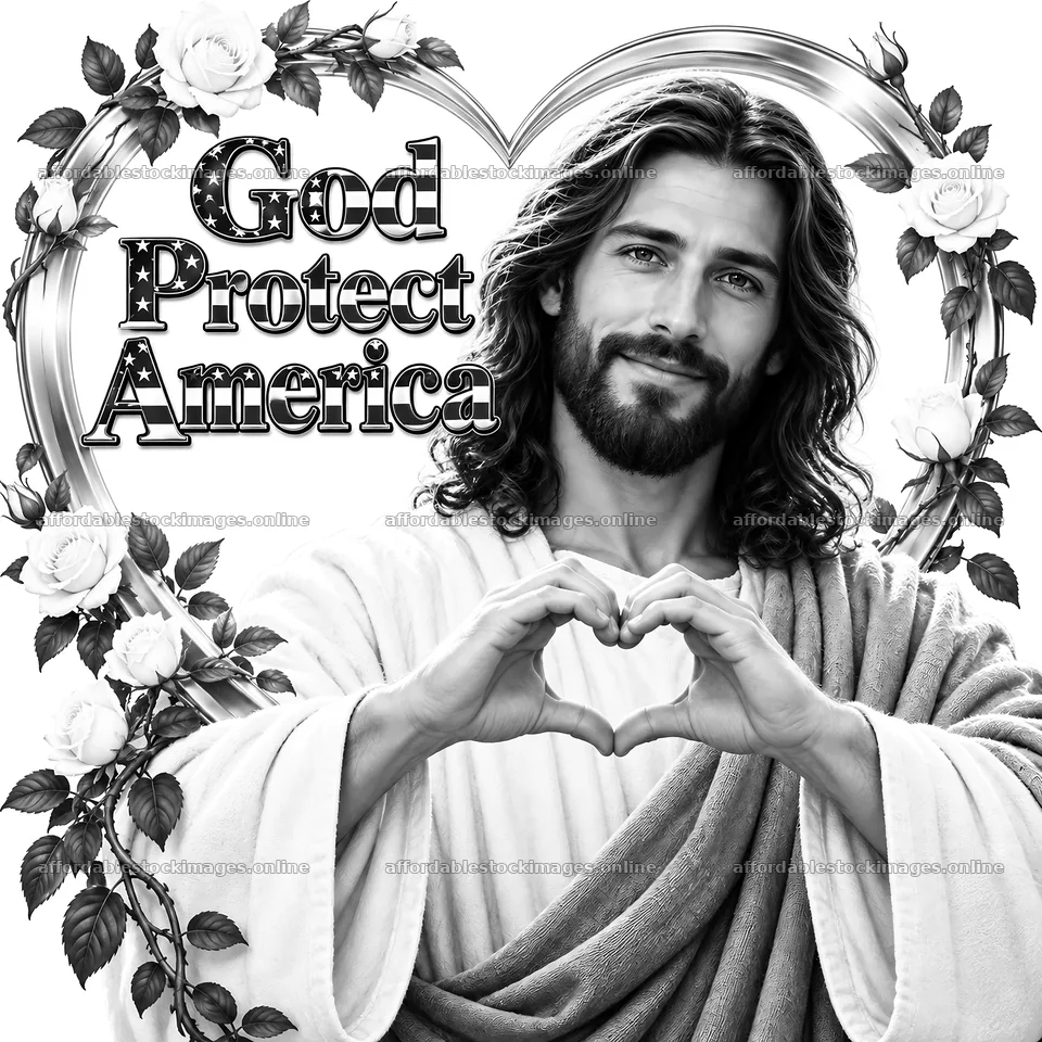 Jesus Christ making a heart shape with his hands – stock images 7746x7746