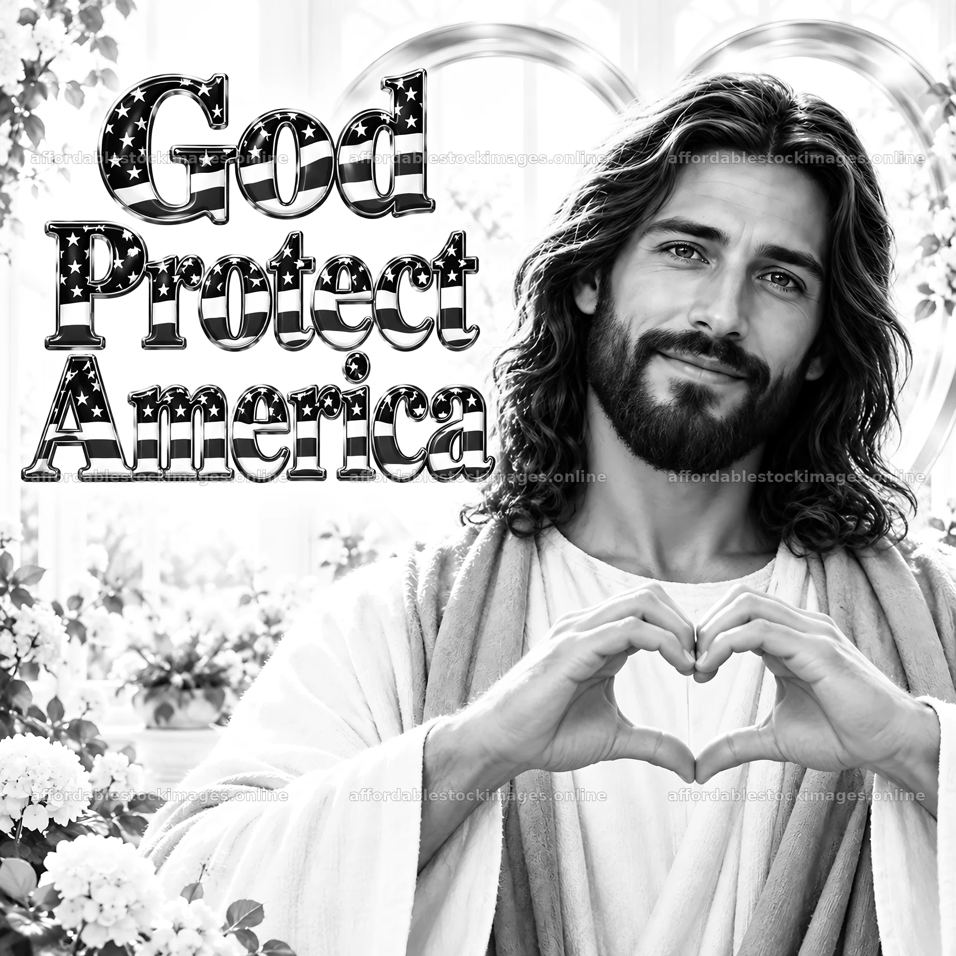 Jesus Christ making a heart symbol with his hands – stock images 7746x7746